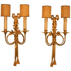 Maison Baguès, Louis XVI Gilt Bronze Sconces, 1920s