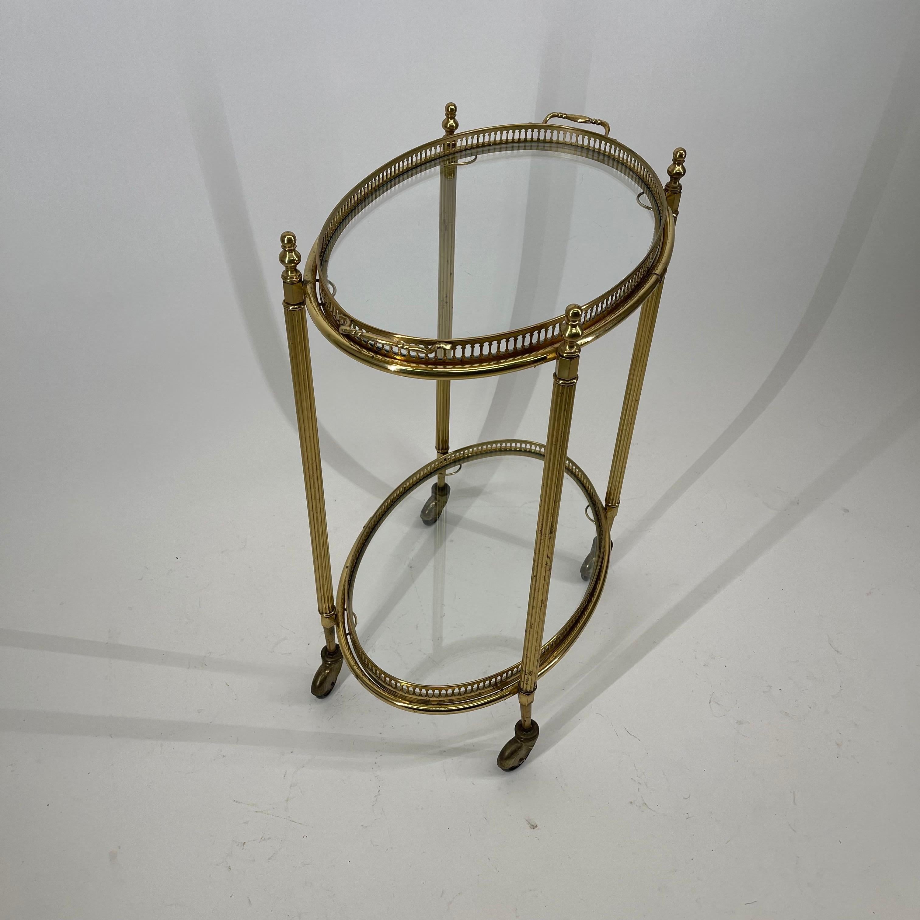 Maison Baguès/Maison Jansen Vintage French Serving Trolley, France, 1950s In Good Condition For Sale In Vienna, AT