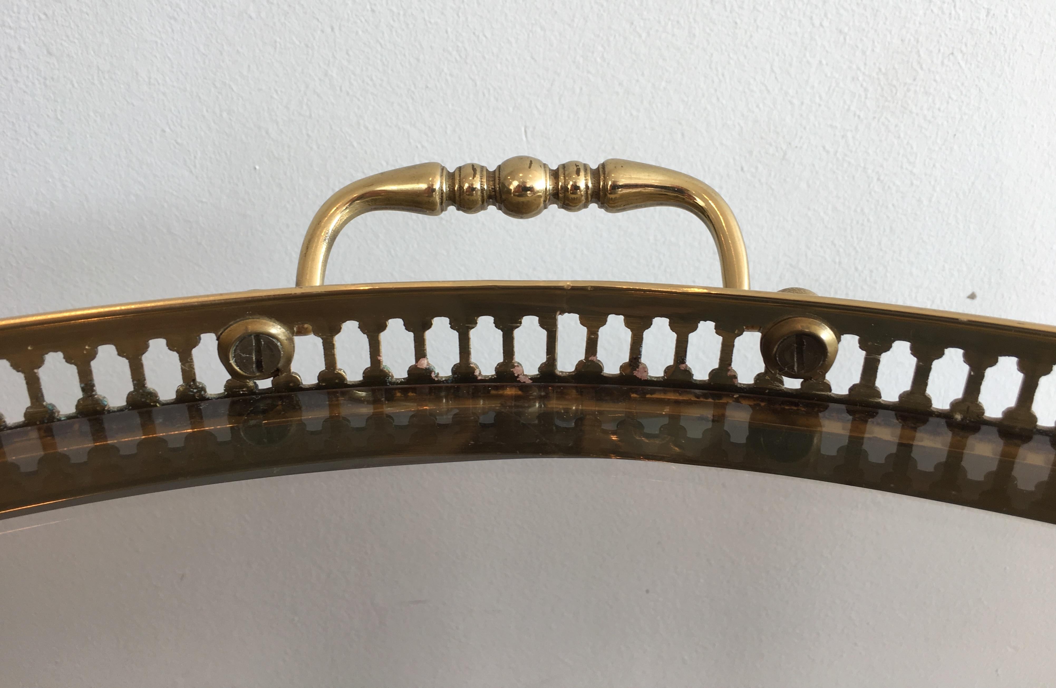 Maison Bagués, Neoclassical Round Brass Drinks Trolley, French, circa 1940 5