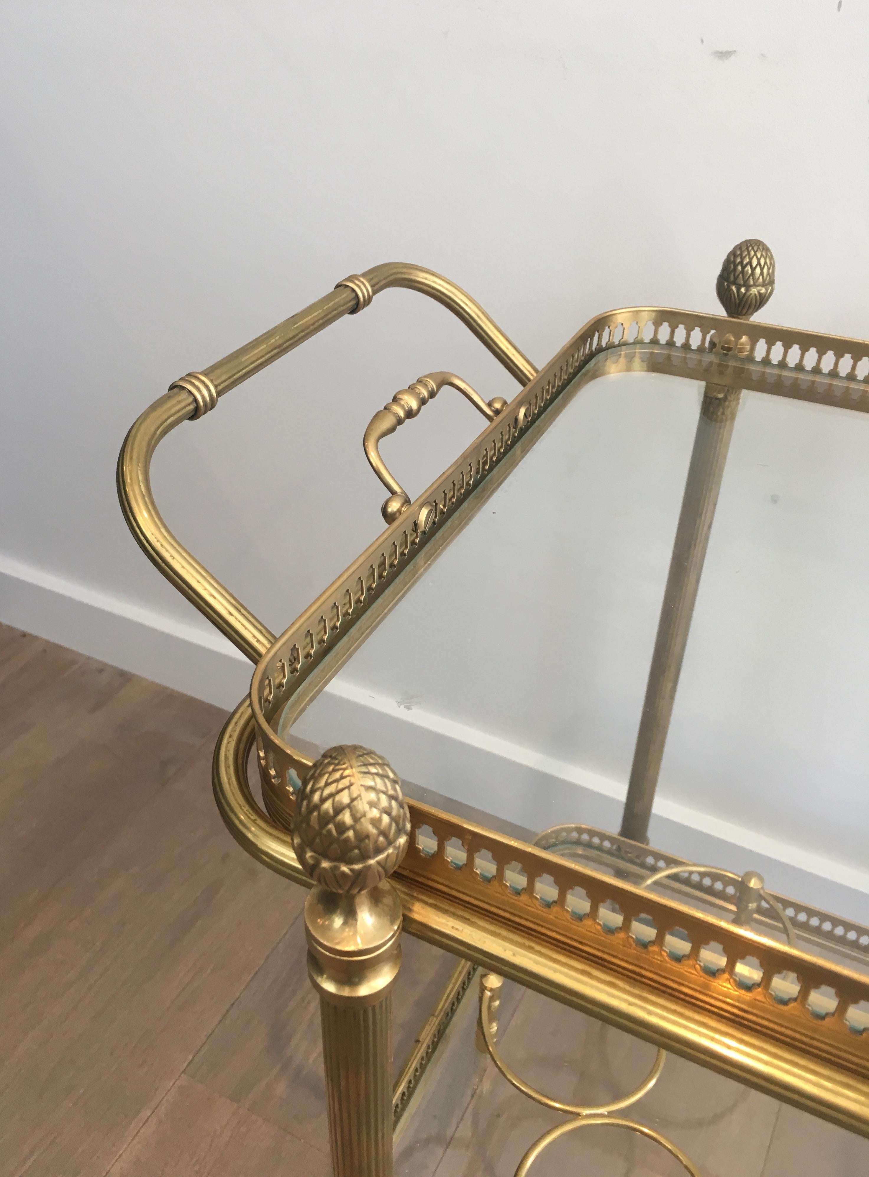 Maison Bagués, Neoclassical Style Brass Drinks Trolley, French, Circa 1940 1