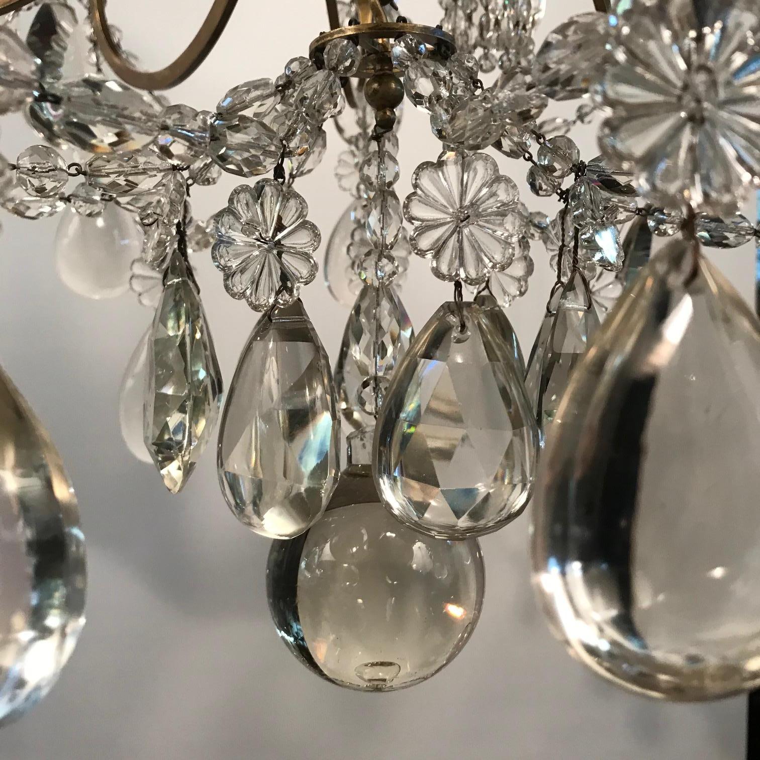 Lampadario a nove bracci in bronzo e cristallo della Maison Baguès in vendita 8