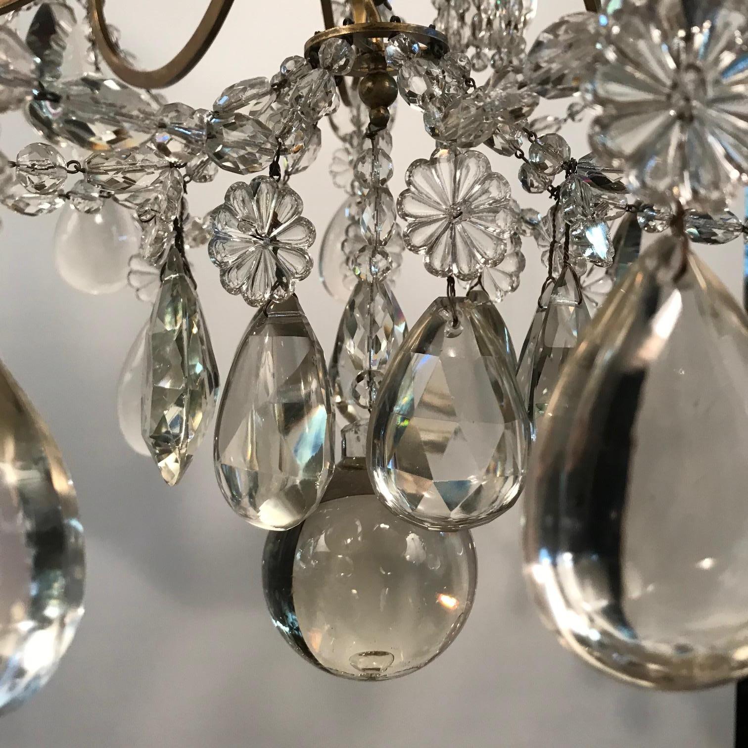 Maison Baguès Nine-Arm Bronze and Crystal Chandelier For Sale 9