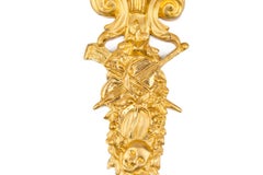 Maison Baguès, Pair of Gilt Bronze Wall Sconces with Troubadours, 1970s