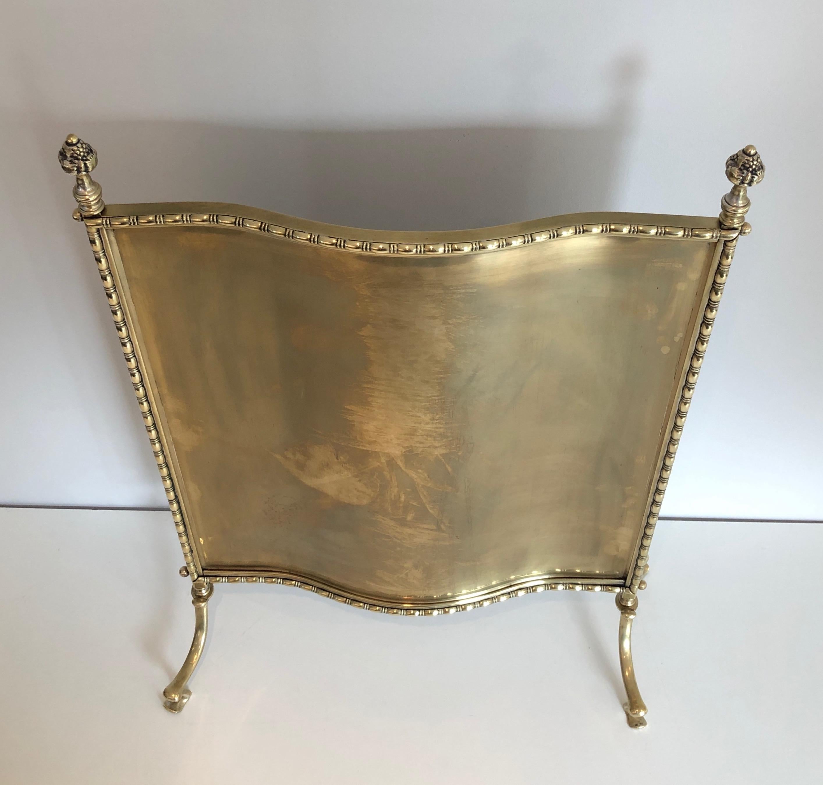 Maison Bagués, Rare Bronze and Brass Faux Bamboo Fire Place Screen, French 14