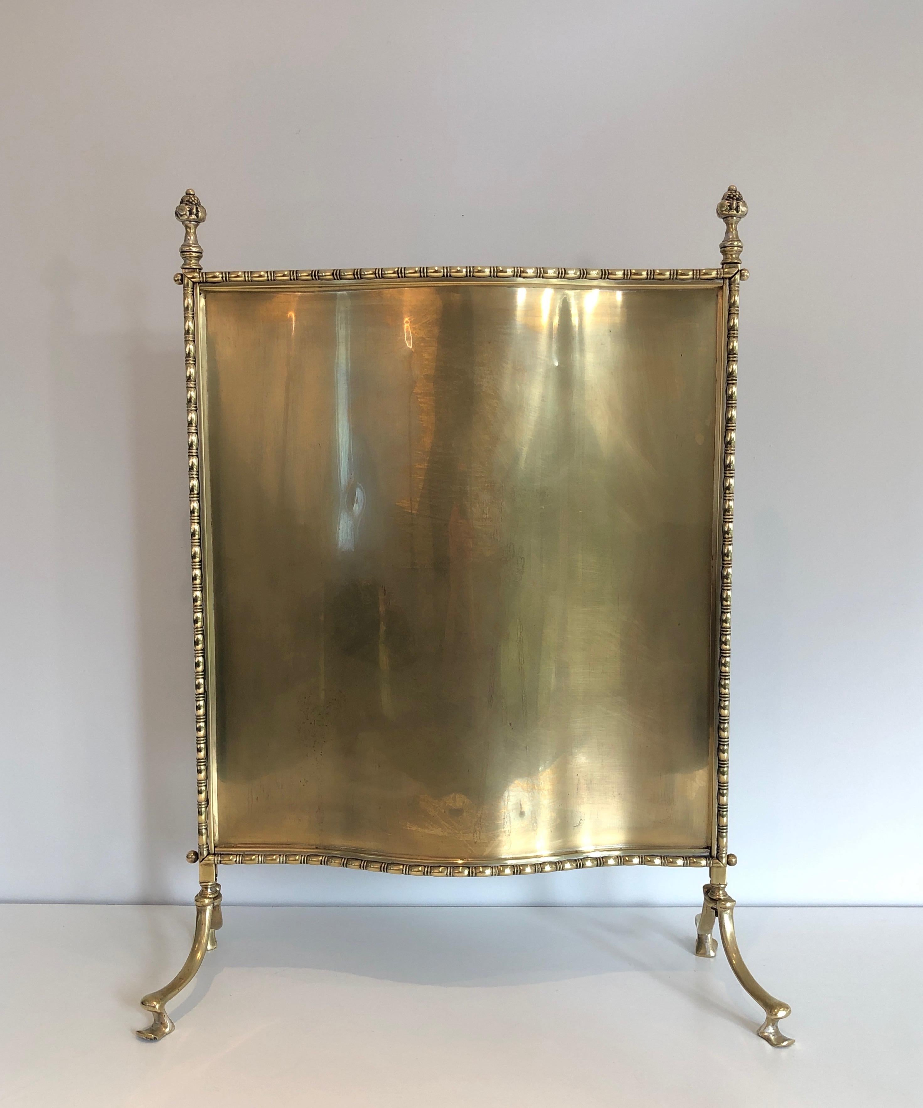 Neoclassical Maison Bagués, Rare Bronze and Brass Faux Bamboo Fire Place Screen, French
