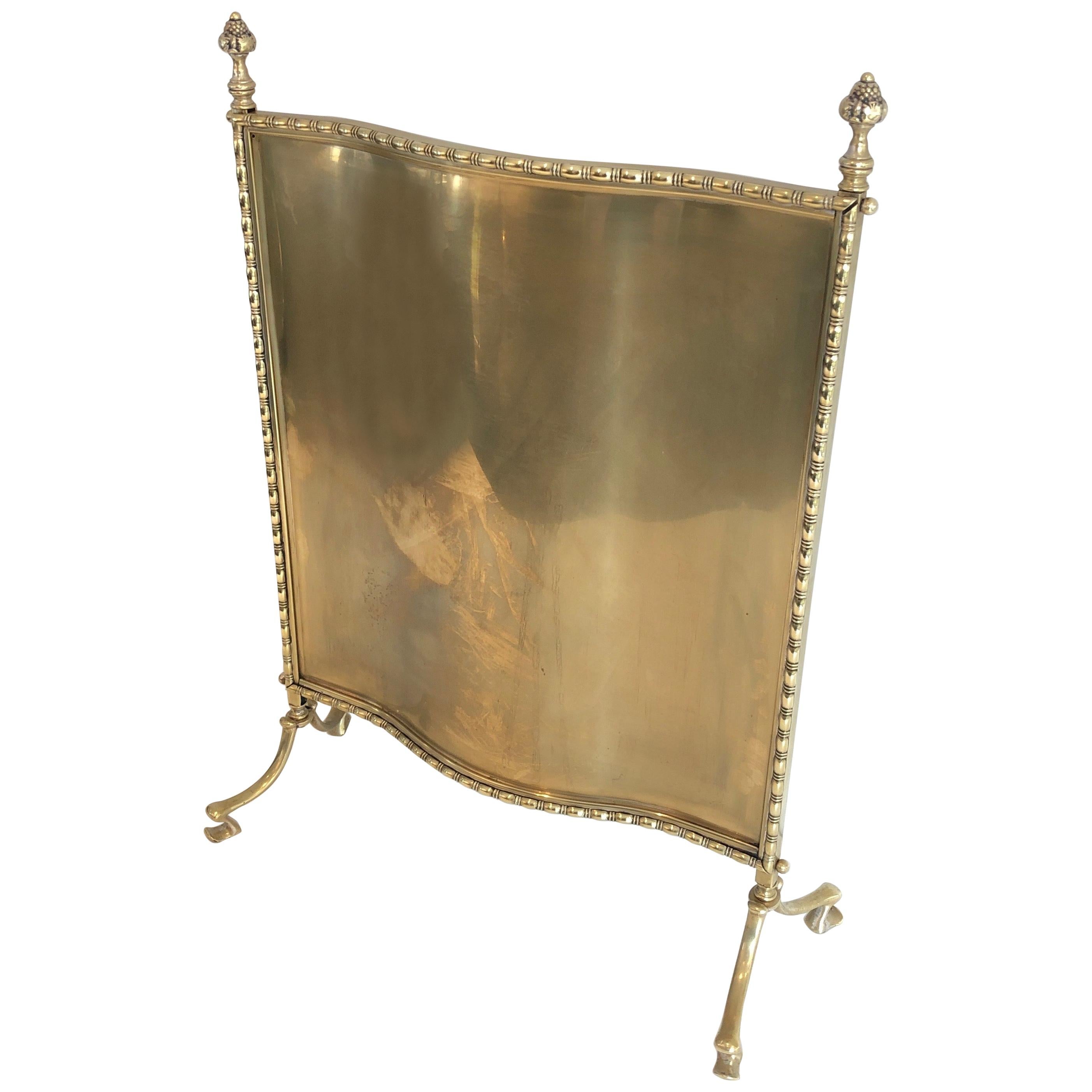 Maison Bagués, Rare Bronze and Brass Faux Bamboo Fire Place Screen, French