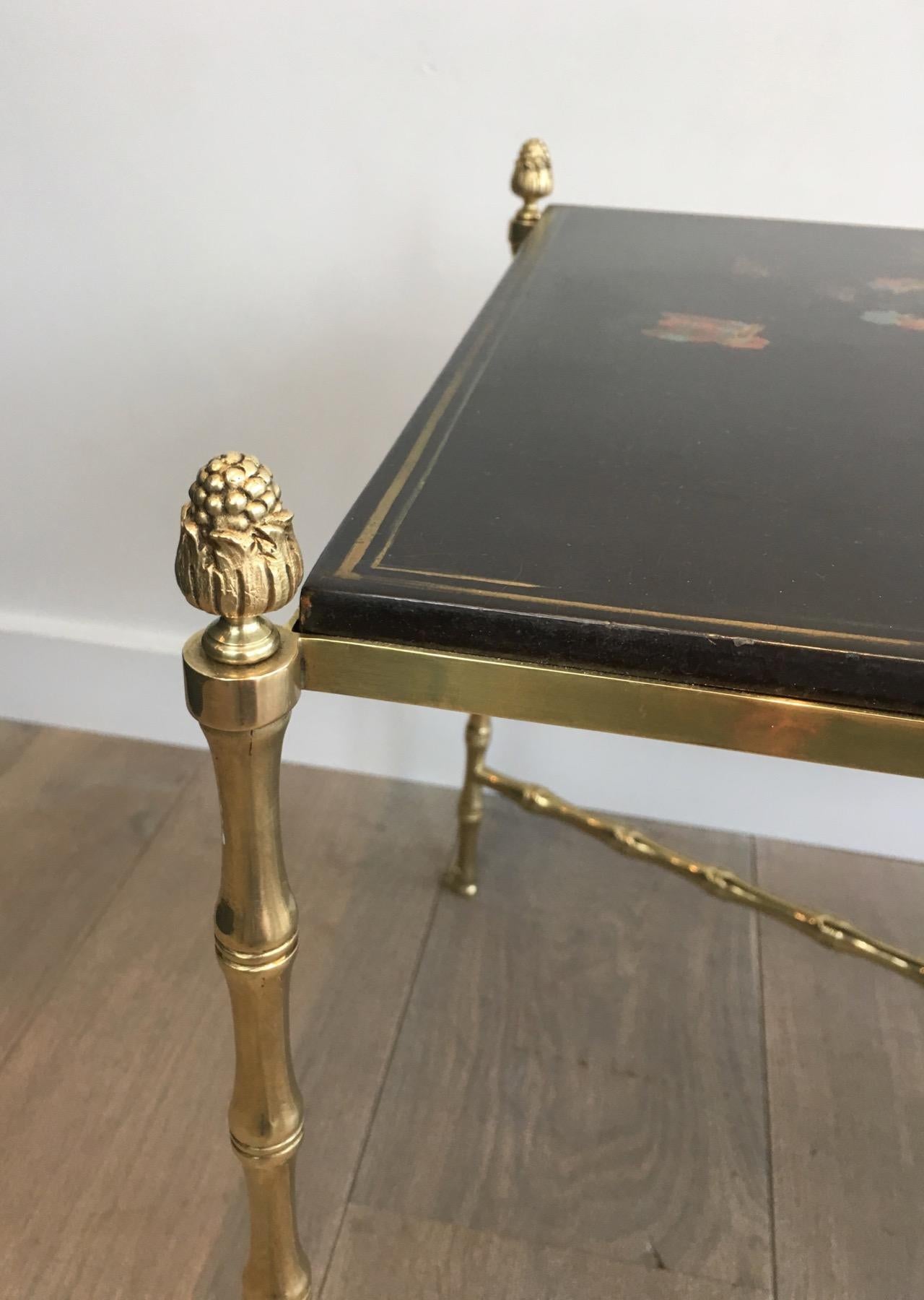 Maison Bagués. Rare Neoclassical Bronze Coffee Table with Faux-Bambo 8