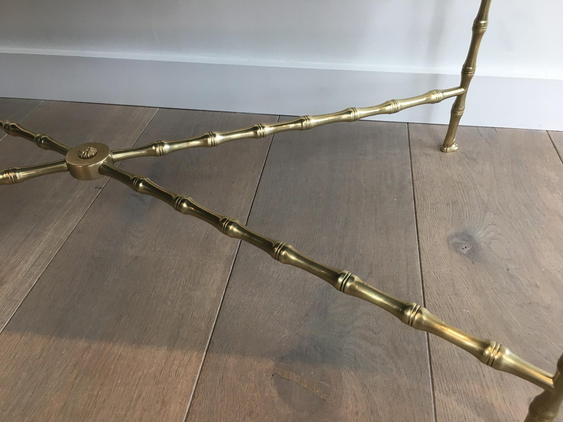 Maison Bagués. Rare Neoclassical Bronze Coffee Table with Faux-Bambo 2