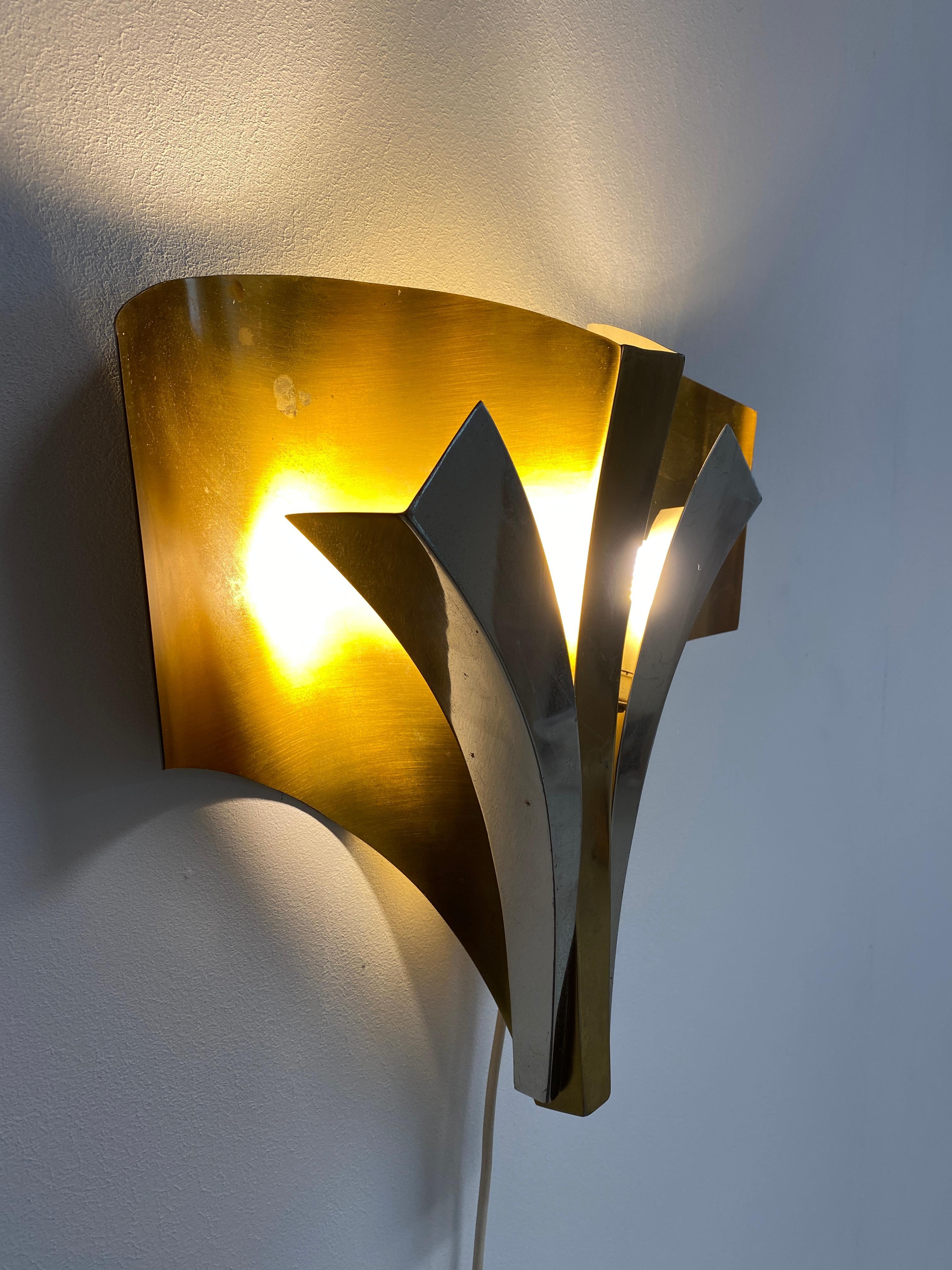 Maison Baguès Sconces Brass Large Pair, France, circa 1965 4