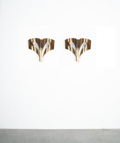 Maison Baguès Sconces Brass Large Pair, France, circa 1965