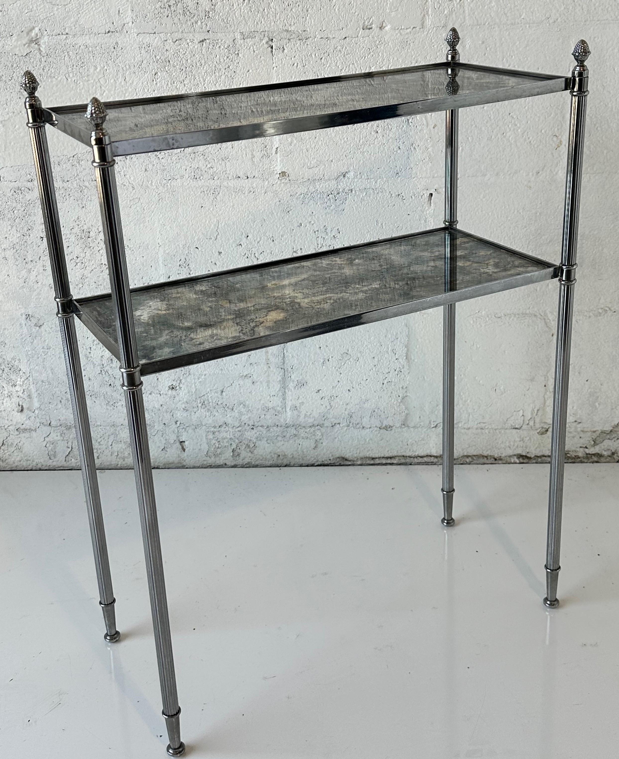 Neoclassical Maison Bagues Style 2 Tier Side Table For Sale