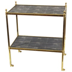 Maison Baguès Style Brass and Shagreen Bar Cart