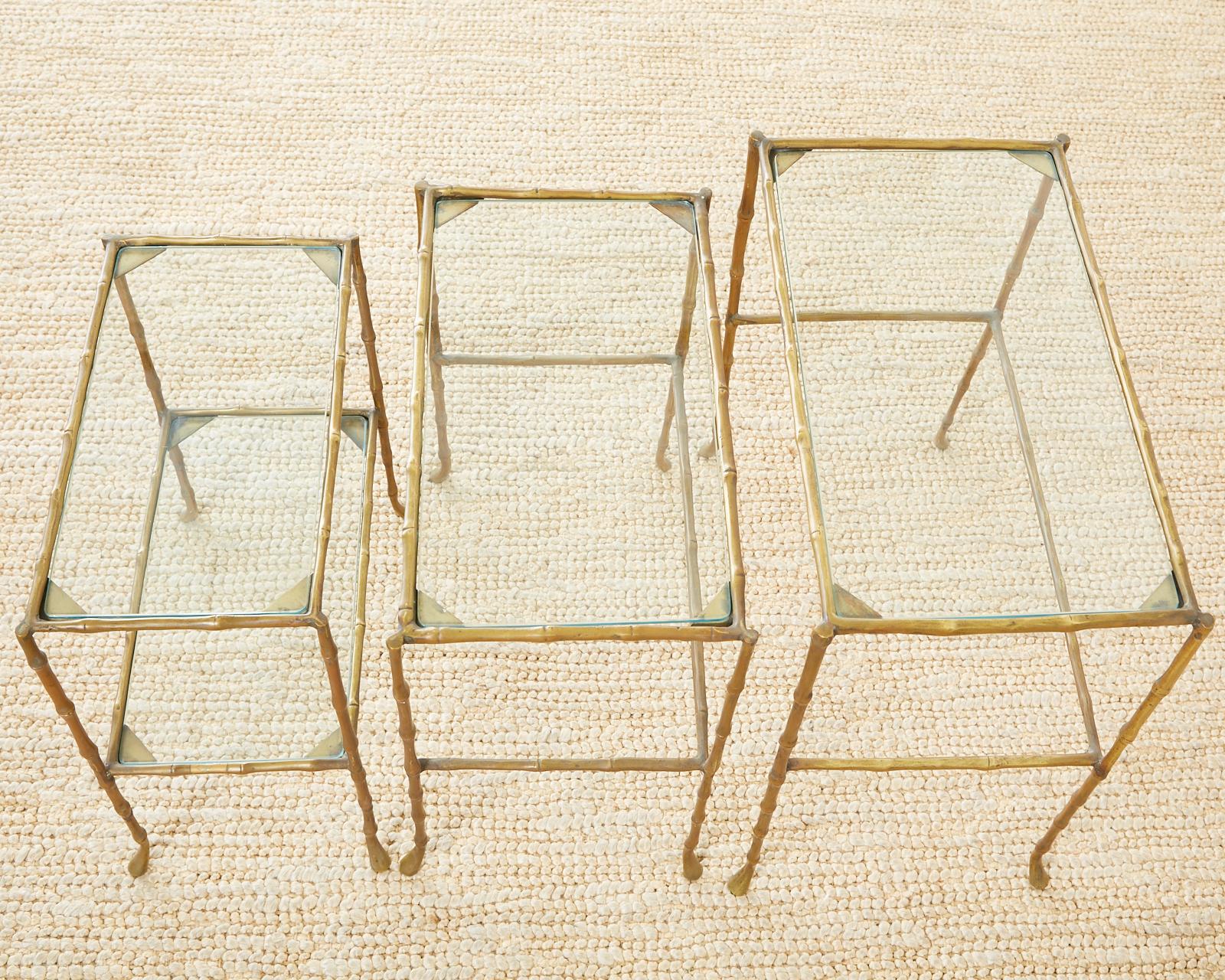 Maison Baguès Style Bronze Nesting Drink Tables 3