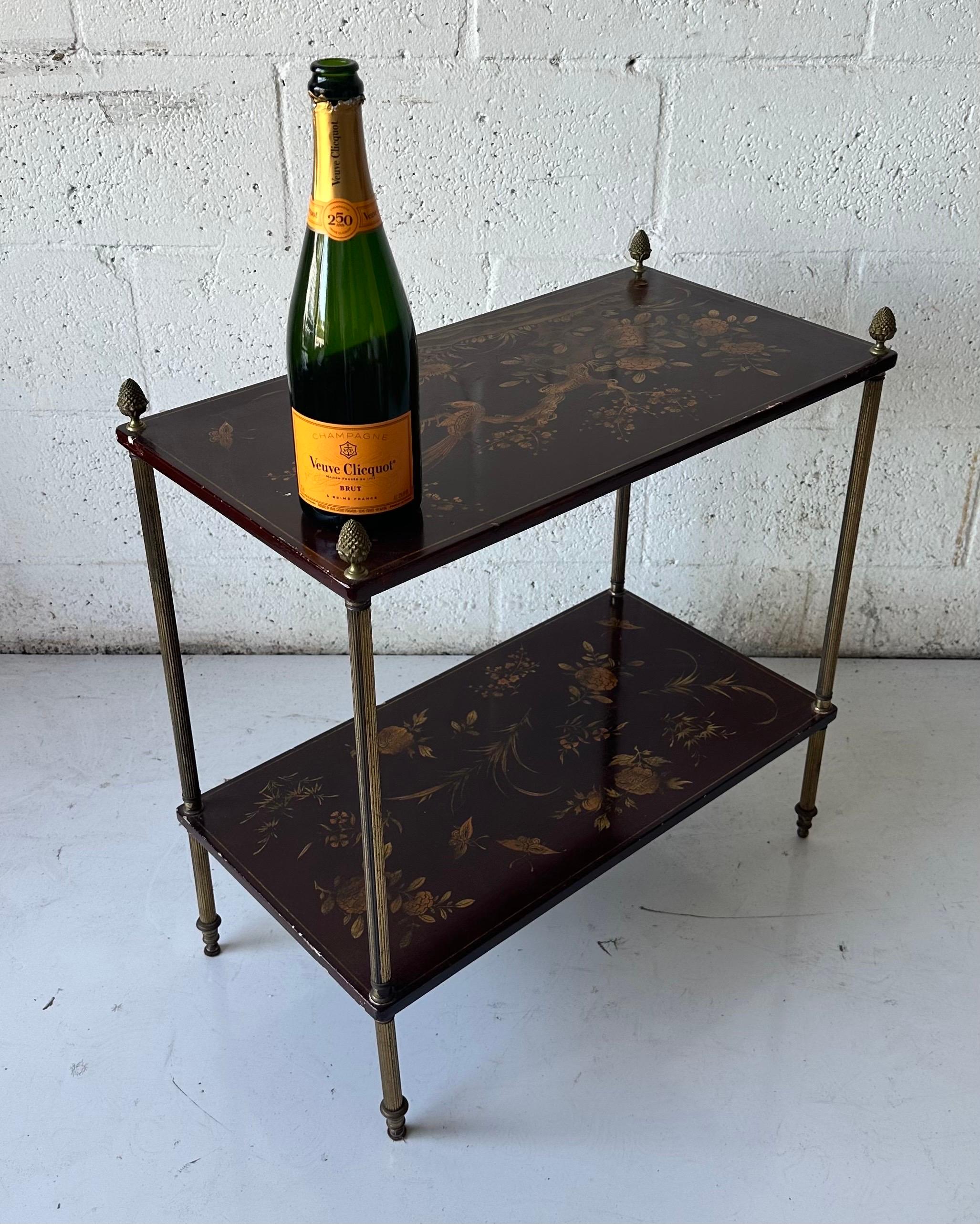 Stile Maison Bagues  tavolino a 2 piani laccato cineserie circa 1960 in vendita 4