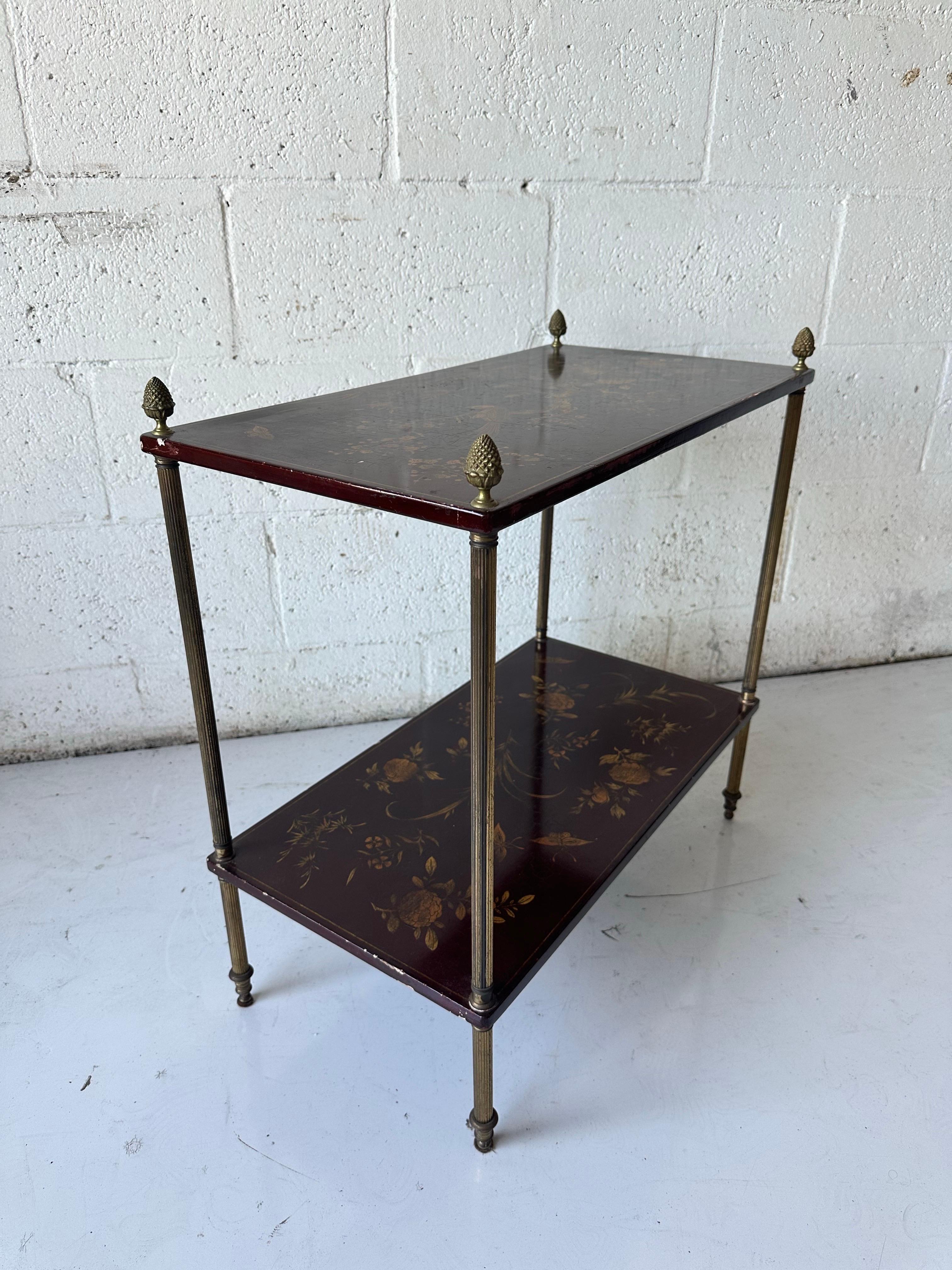 Stile Maison Bagues  tavolino a due piani laccato cineserie 1960 circa.