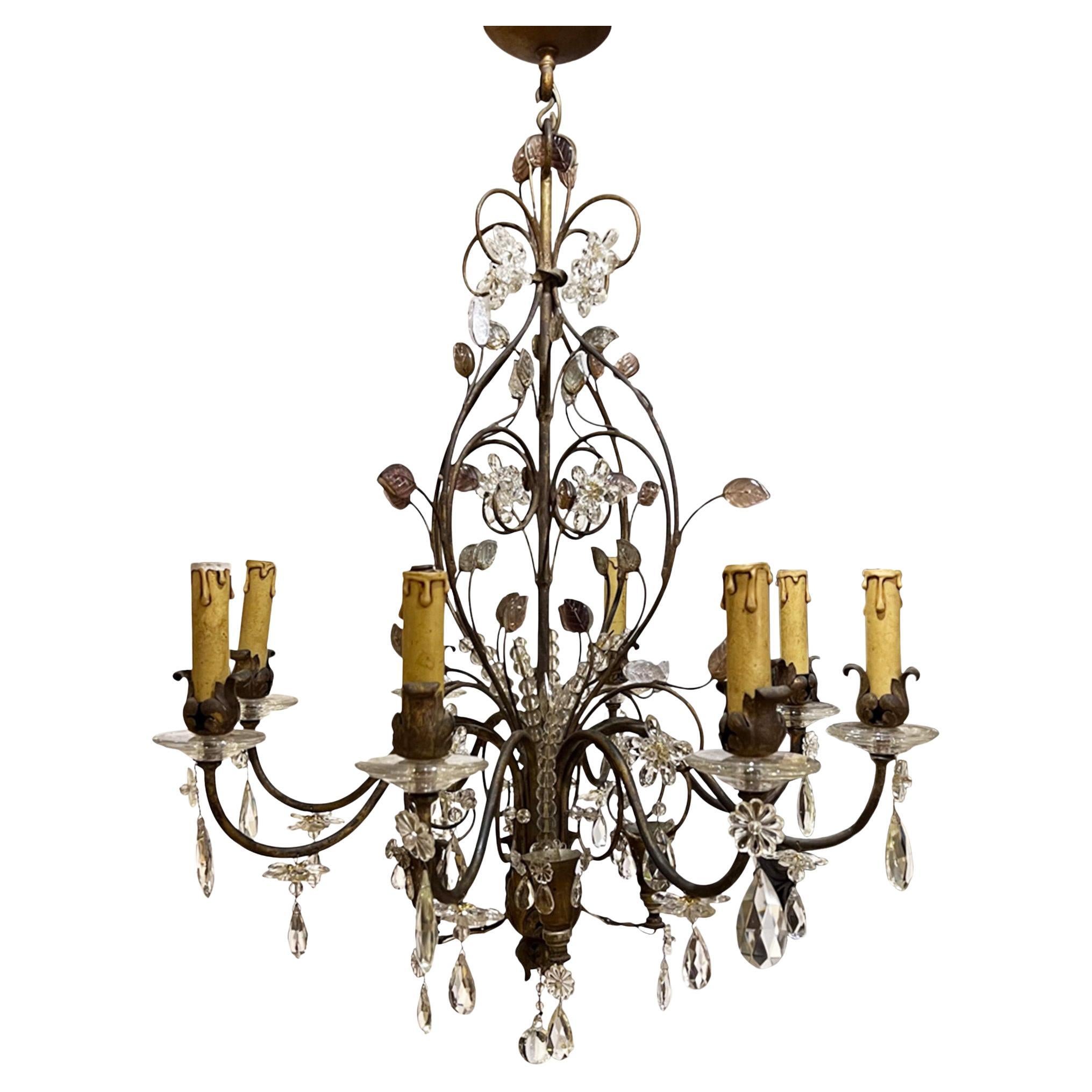 Maison Baguès Style French 1950s Chandelier For Sale