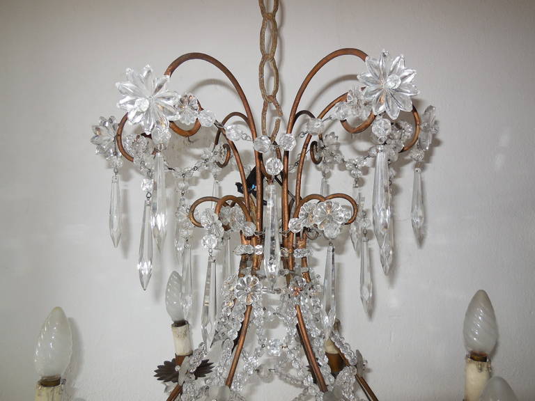 Maison Bagues Style French Beaded Balloon Crystal Chandelier, circa 1940 In Good Condition For Sale In Firenze, Toscana
