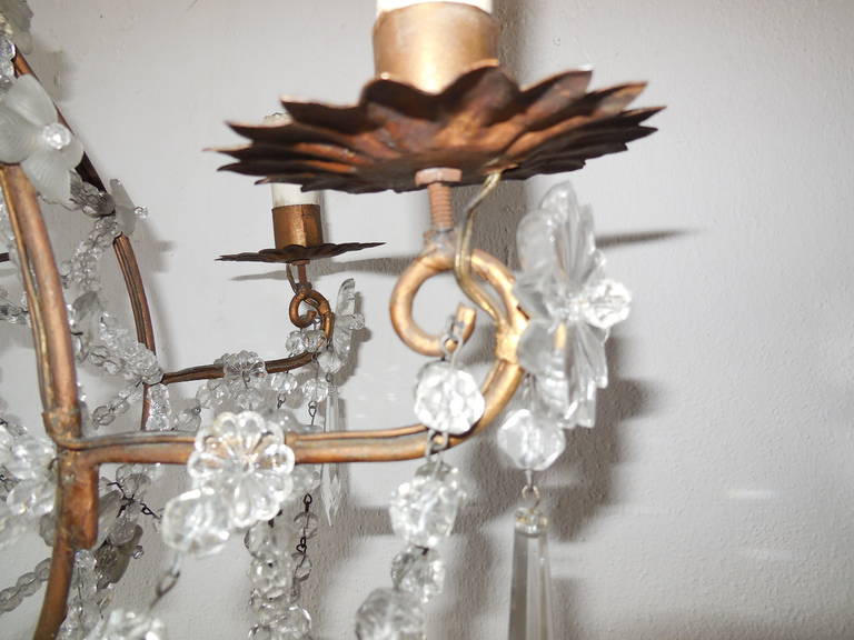 Maison Bagues Style French Beaded Balloon Crystal Chandelier, circa 1940 For Sale 4