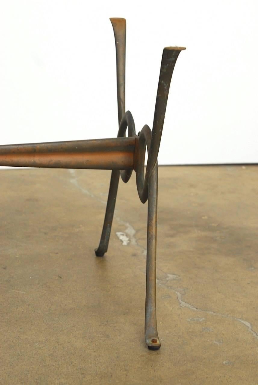Table basse de cocktail française en bronze de style Rene Drouet en vente 5