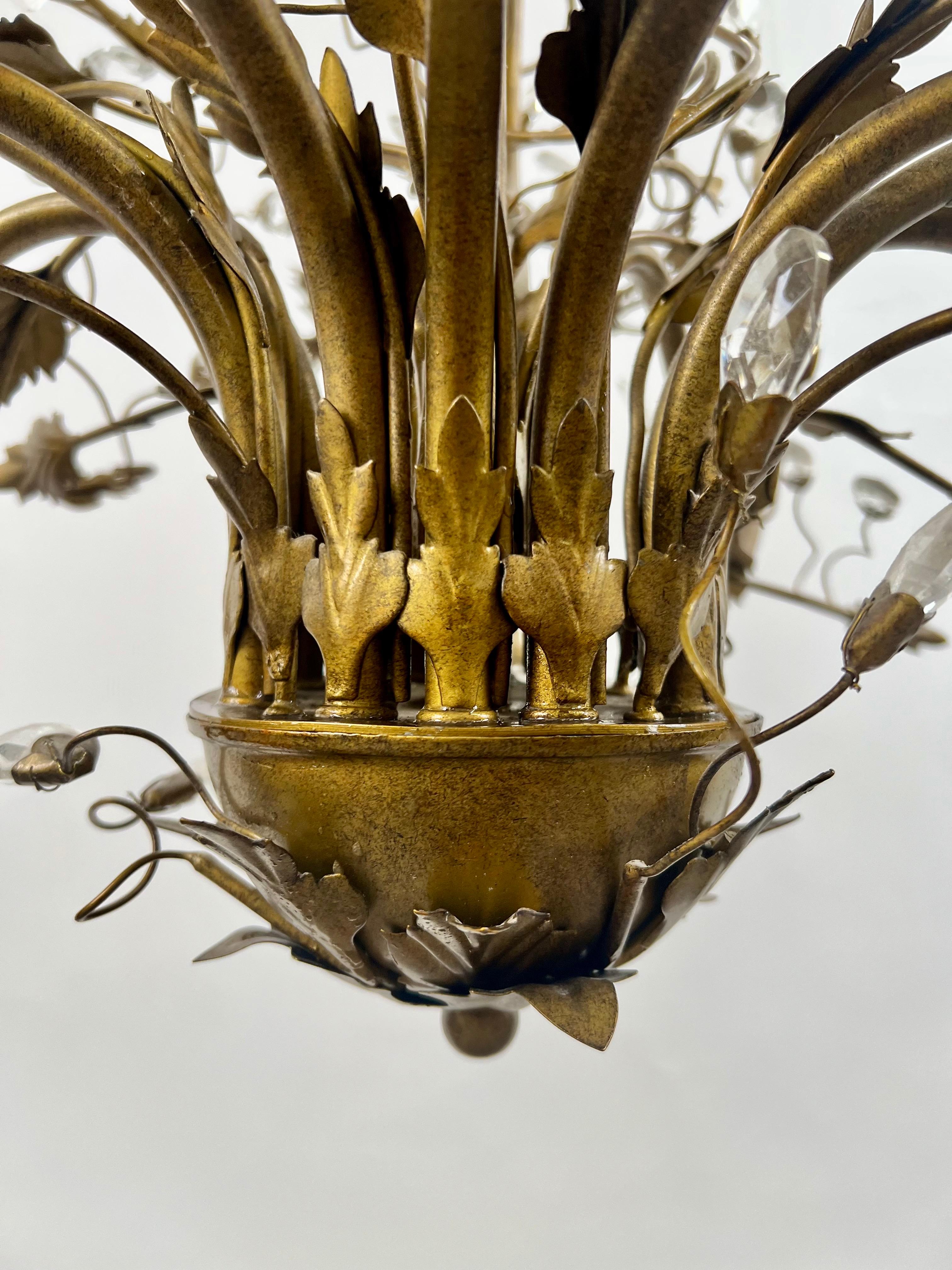 Maison Bagues Style French Foliate Design Chandelier in Bronzed Metal - 12 Arms For Sale 8