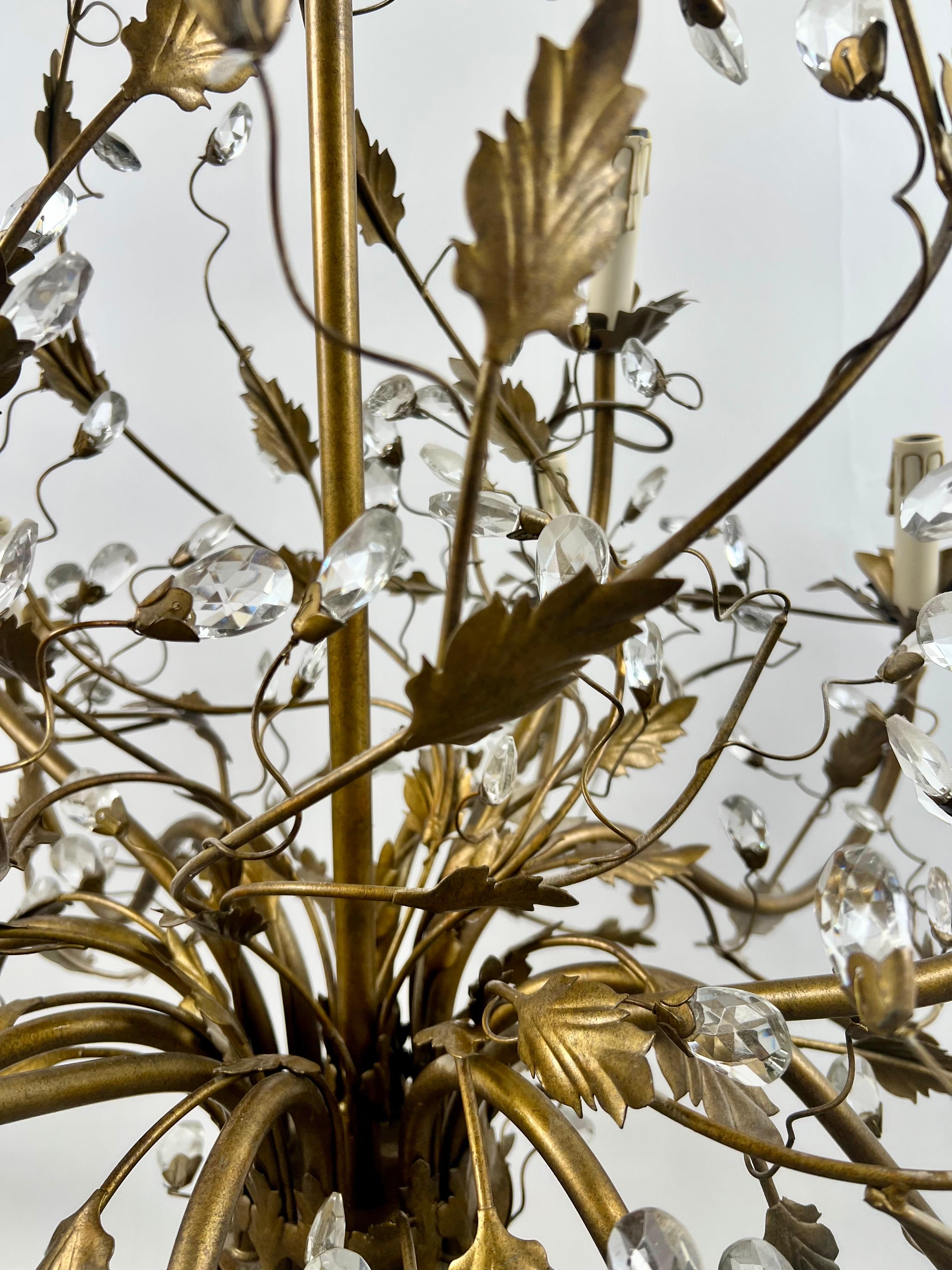 Maison Bagues Style French Foliate Design Chandelier in Bronzed Metal - 12 Arms For Sale 2