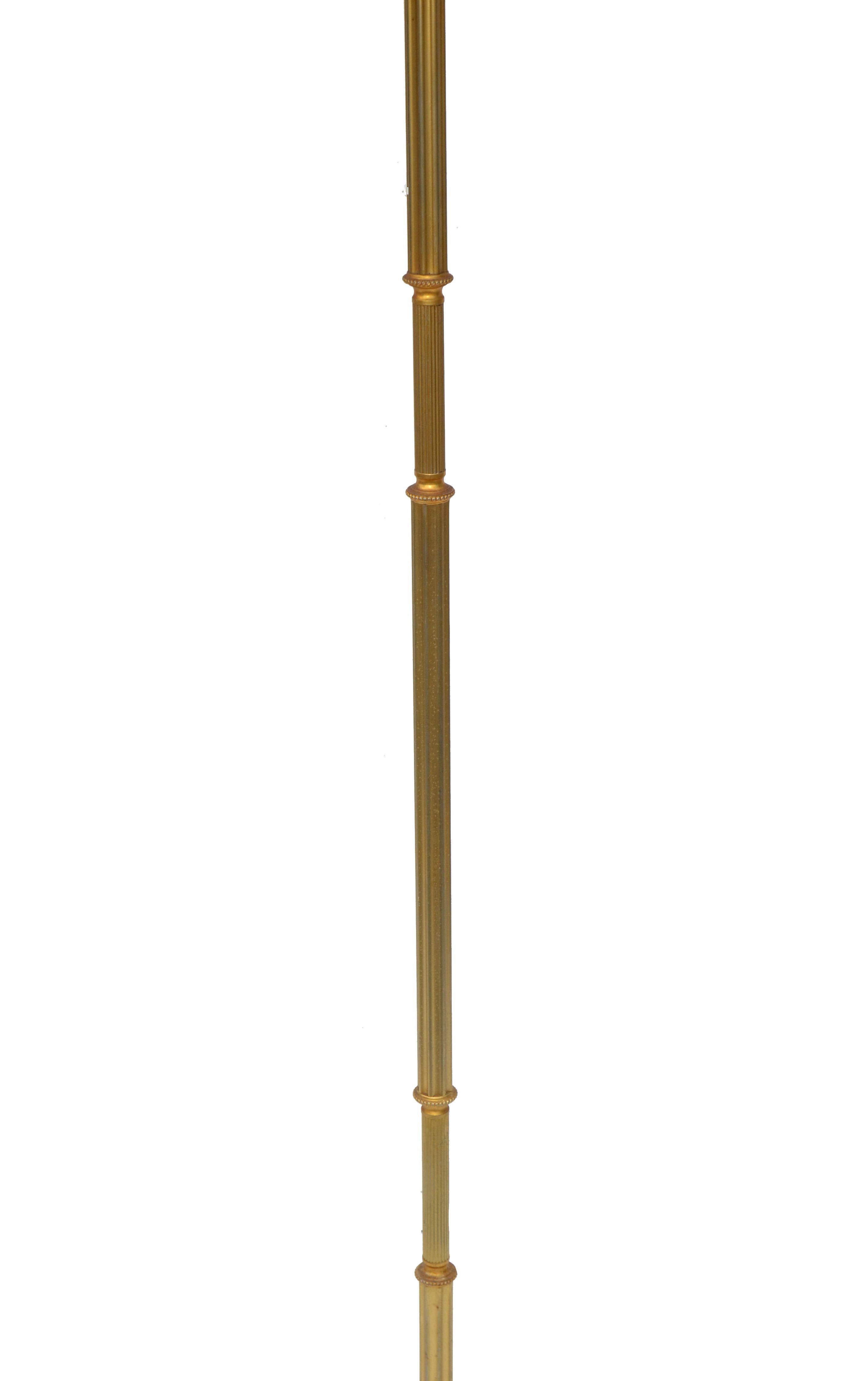 Hand-Crafted Maison Baguès Style French Neoclassical Bronze Floor Lamp Tripod Base For Sale
