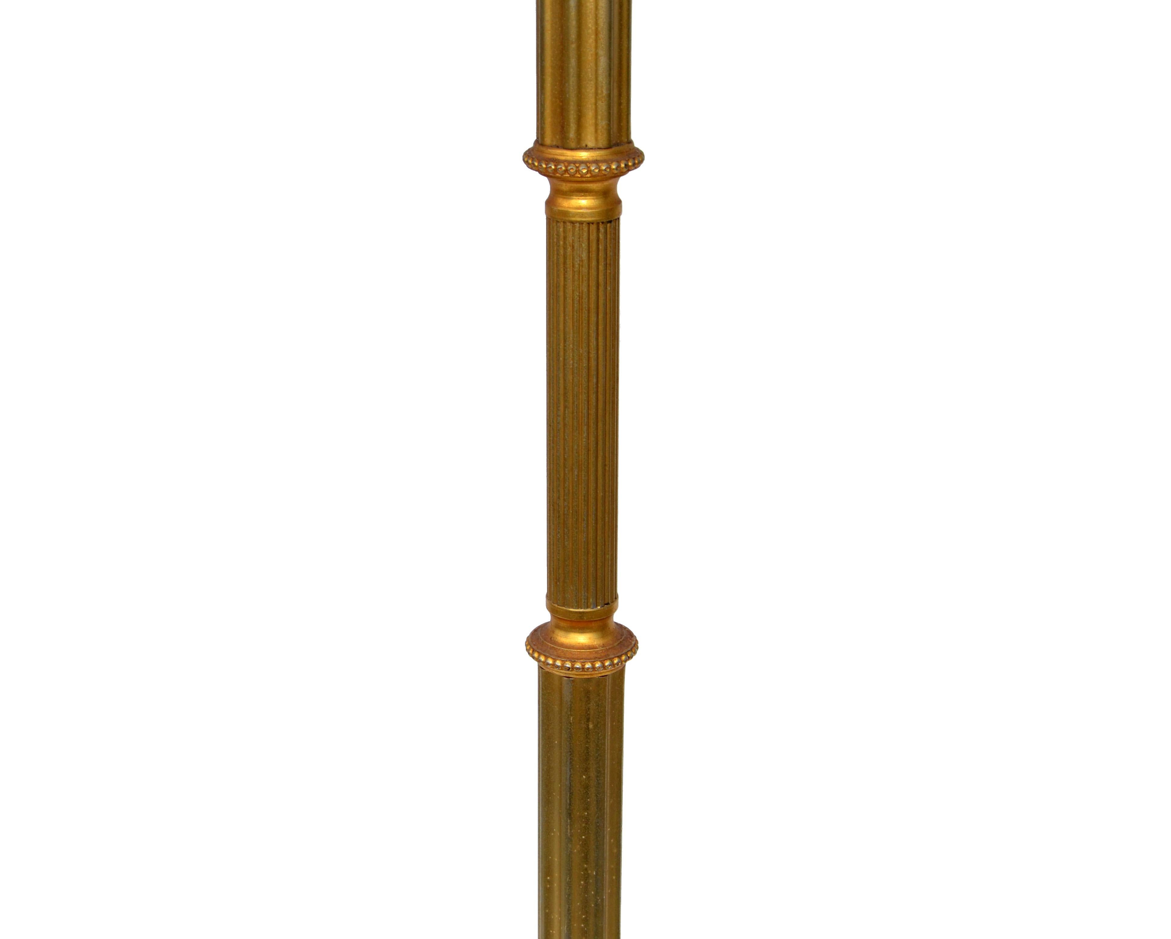 Maison Baguès Style French Neoclassical Bronze Floor Lamp Tripod Base In Good Condition For Sale In Miami, FL