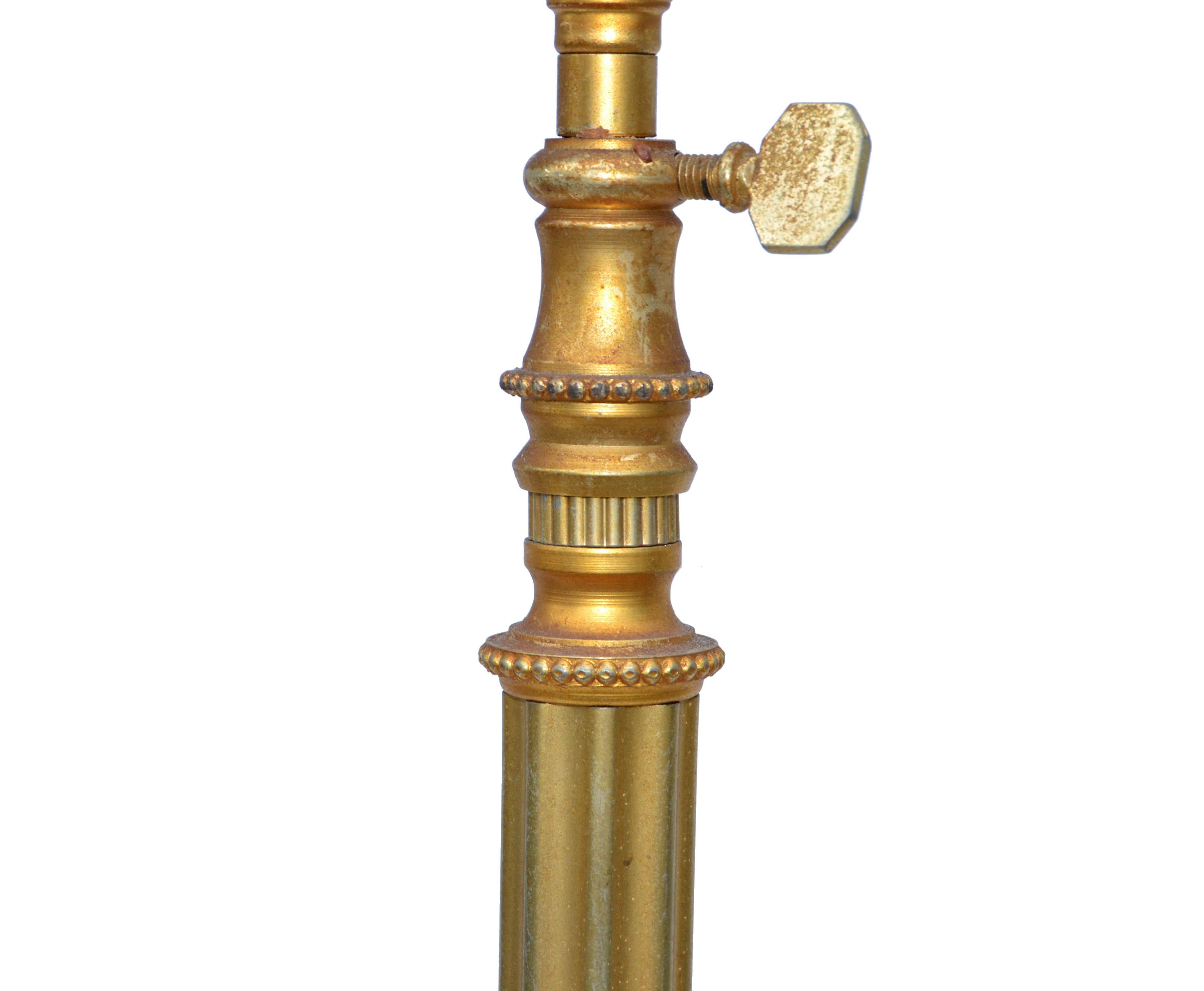 Mid-20th Century Maison Baguès Style French Neoclassical Bronze Floor Lamp Tripod Base For Sale