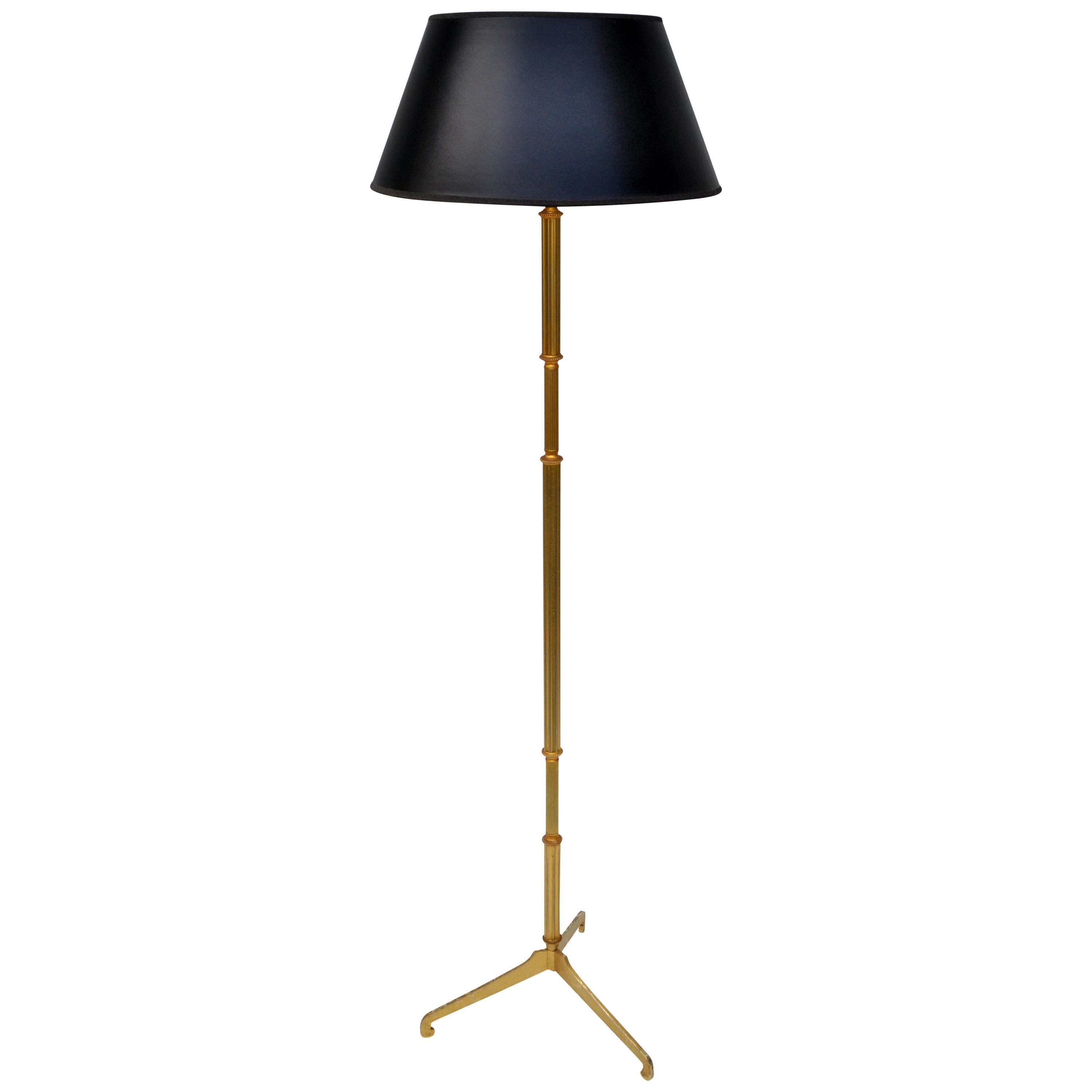 Maison Baguès Style French Neoclassical Bronze Floor Lamp Tripod Base For Sale