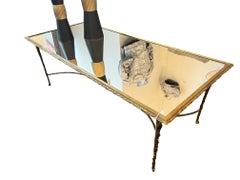 Maison Bagues – Cocktail Table im „Style“-Design aus vergoldeter Bronze mit Spiegelplatte