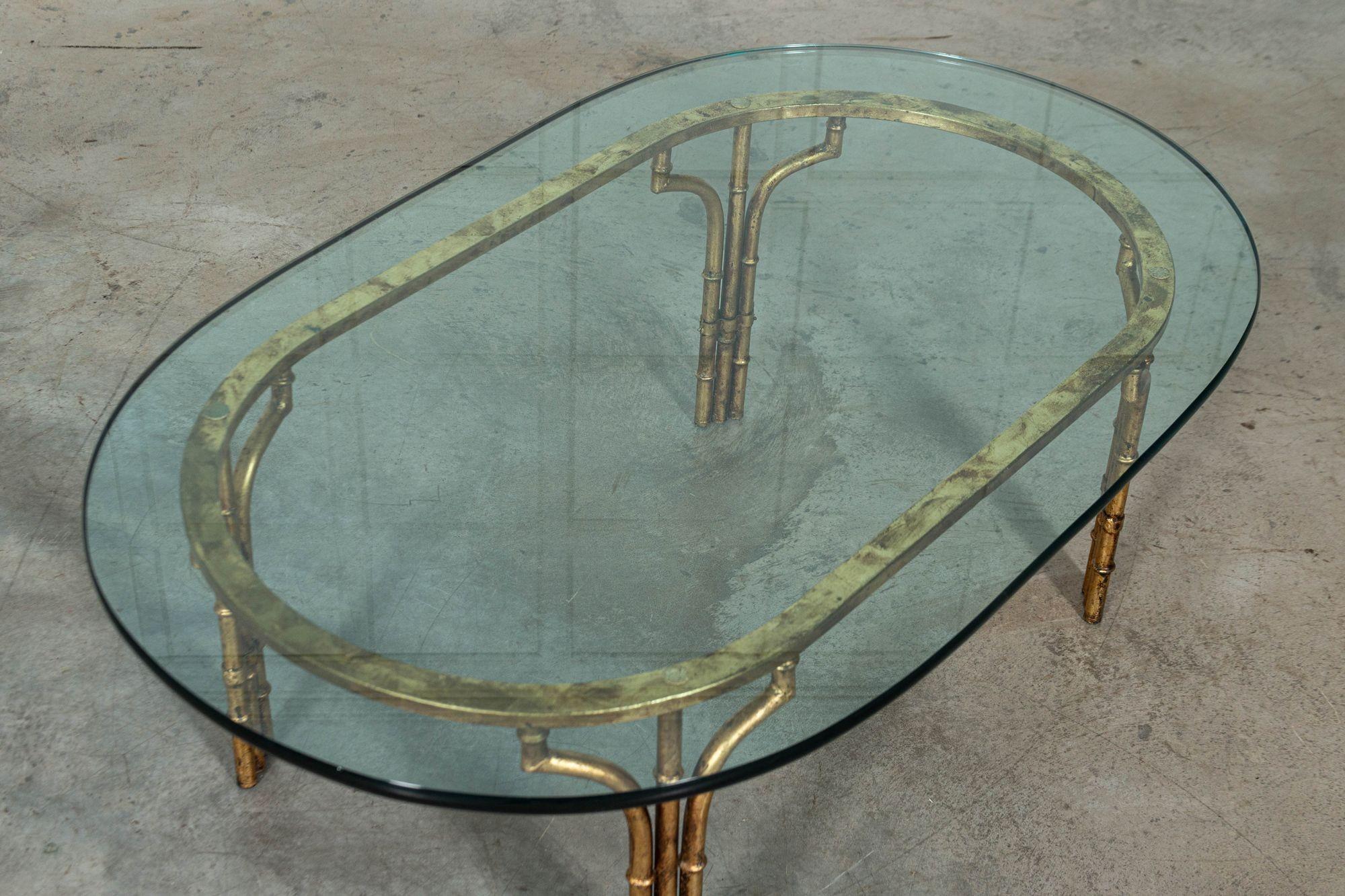 circa Mid-20th Century.
Maison Bagues Style Gilded Iron Faux Bamboo Coffee Table
sku 1472
W117 x D72 x H42 cm.