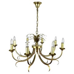 Maison Bagues Style Gilt Brass Chandelier from S.A. Boulanger, 1970s