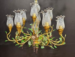 Maison Baguès Style Gilt Bronze And Cut Glass Chandelier