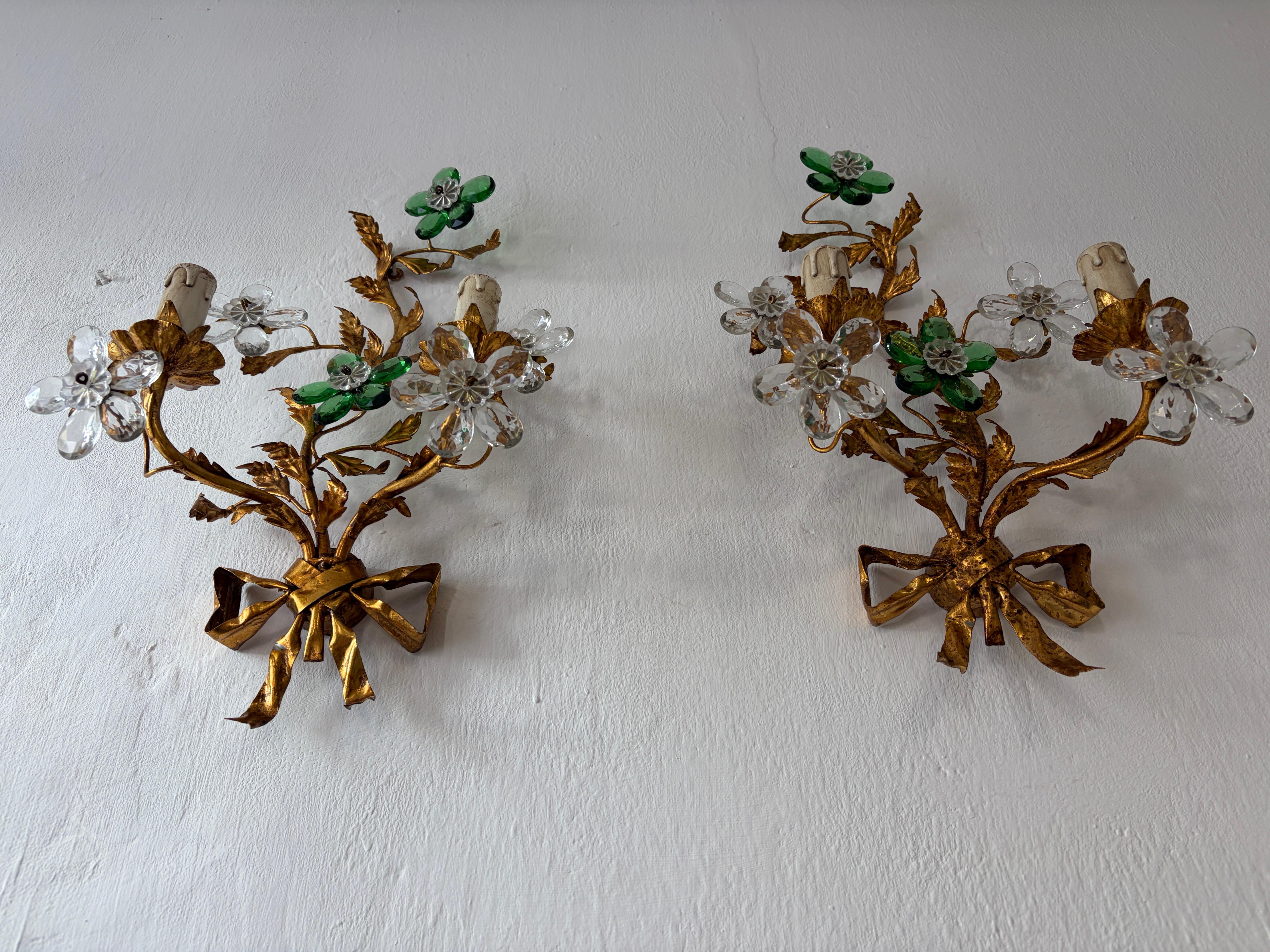 Francese Maison Baguès Stile Greene & Greene Fiori di Cristallo Fiocco di Tolo, 1930 circa in vendita