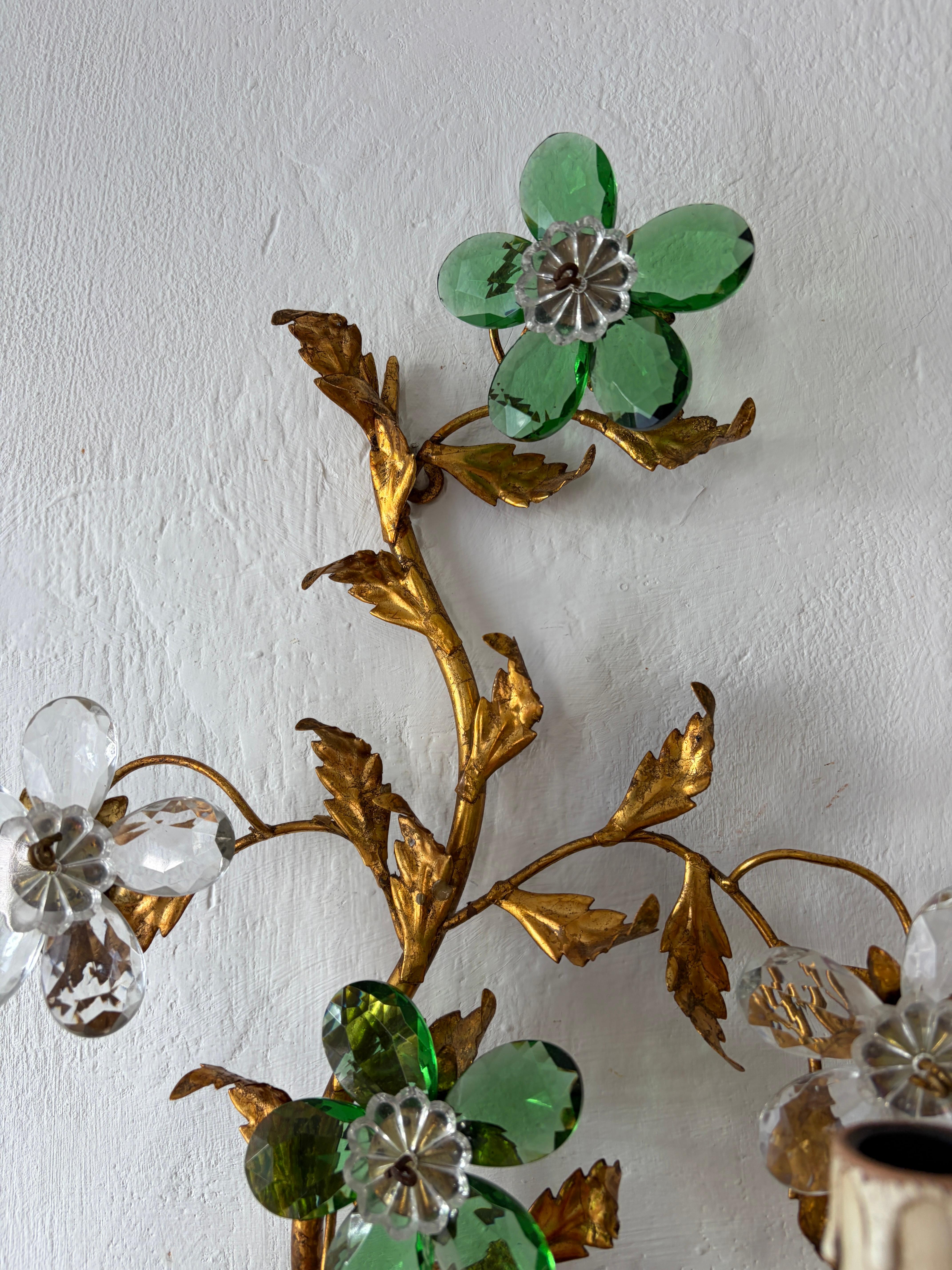 Metà XX secolo Maison Baguès Stile Greene & Greene Fiori di Cristallo Fiocco di Tolo, 1930 circa in vendita