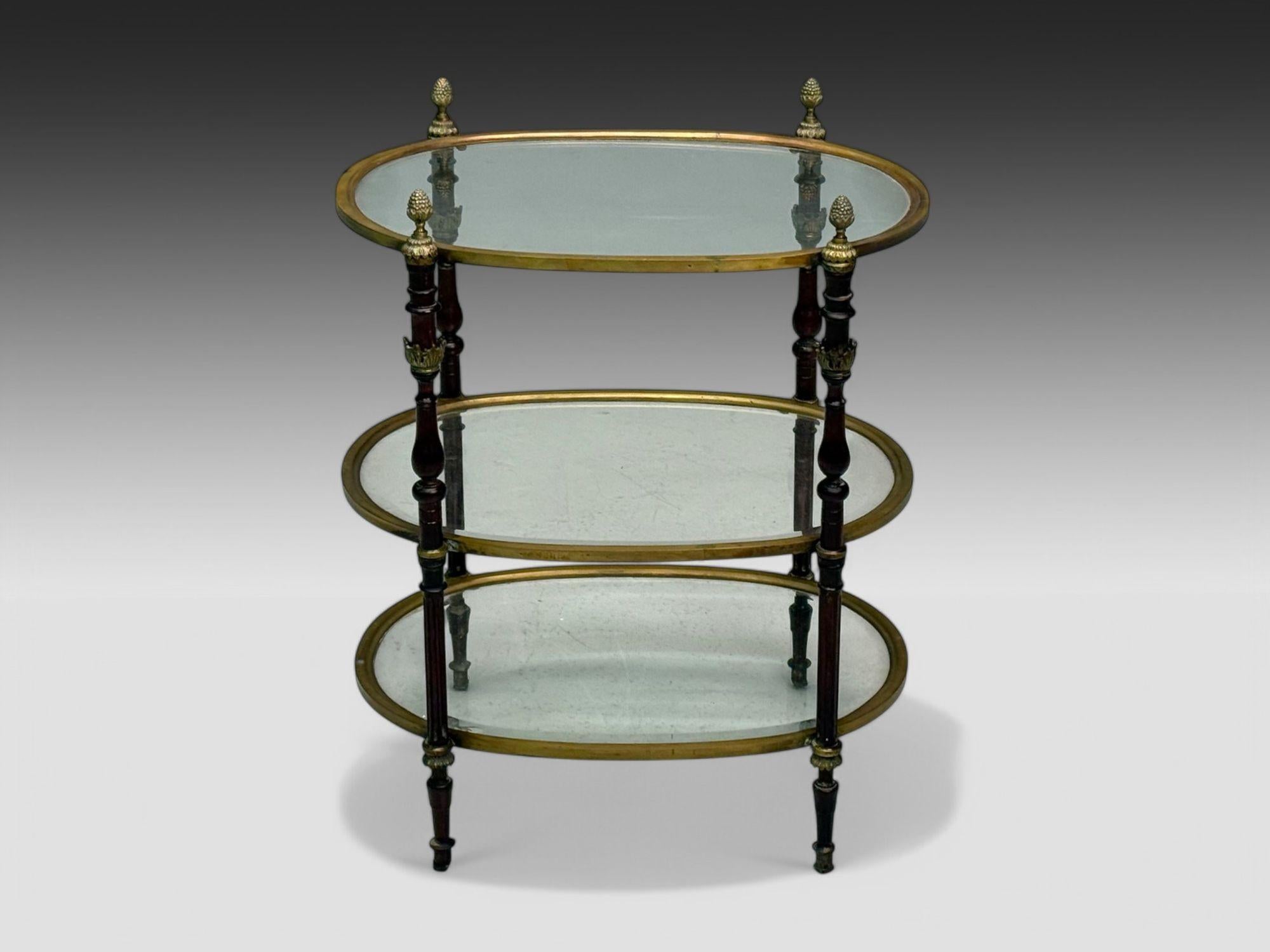 Louis XVI Maison Baguès Style, Hollywood Regency, Bronze, Petite Étagère, France, 1940s en vente