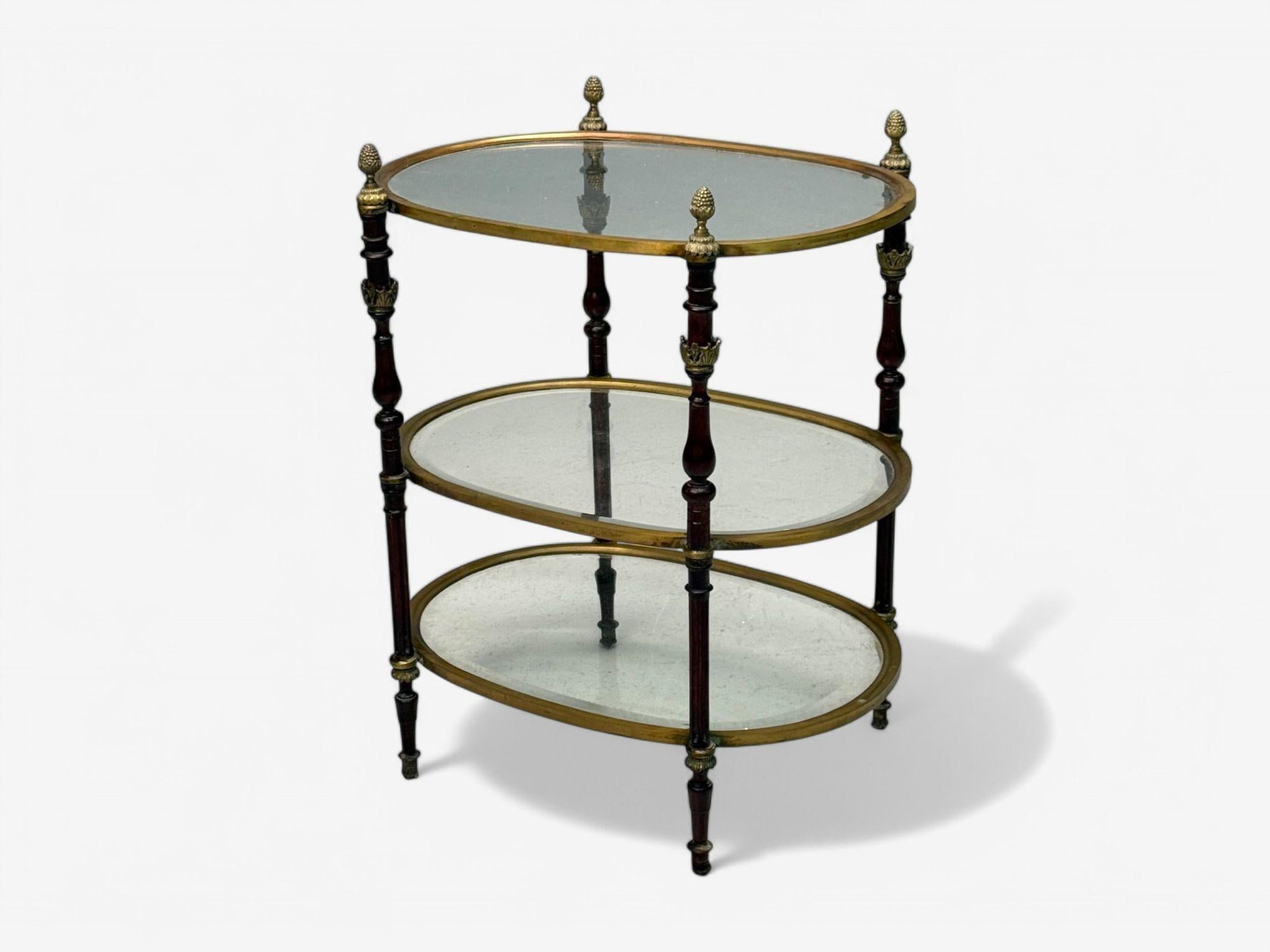 Français Maison Baguès Style, Hollywood Regency, Bronze, Petite Étagère, France, 1940s en vente