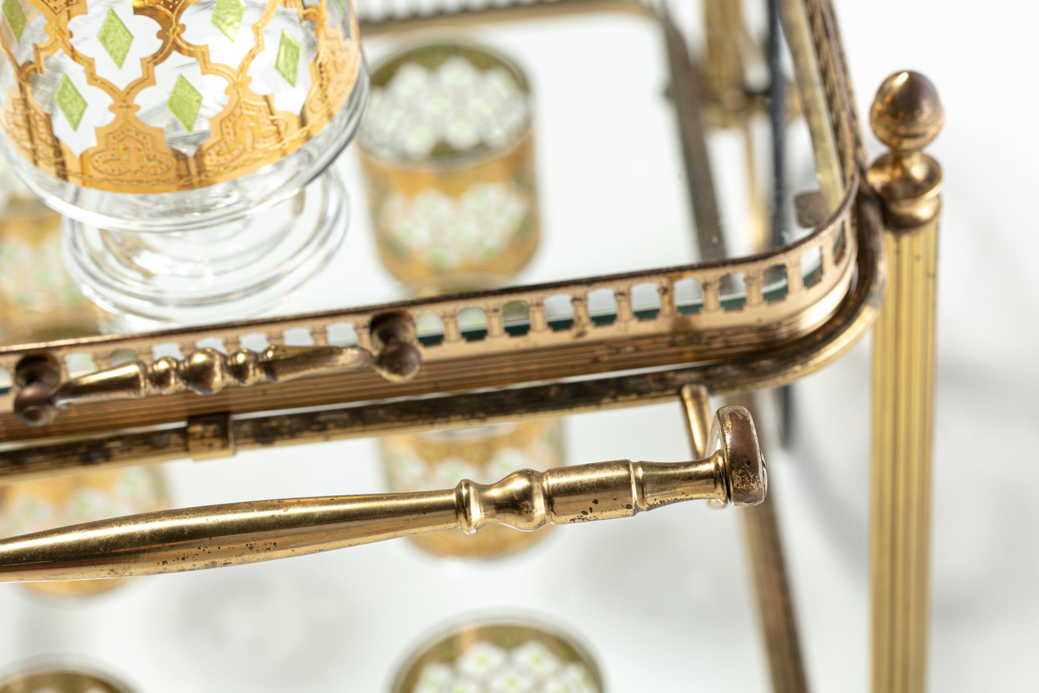 Maison Bagués Style Neoclassical Brass Bar Cart, circa 1970 7