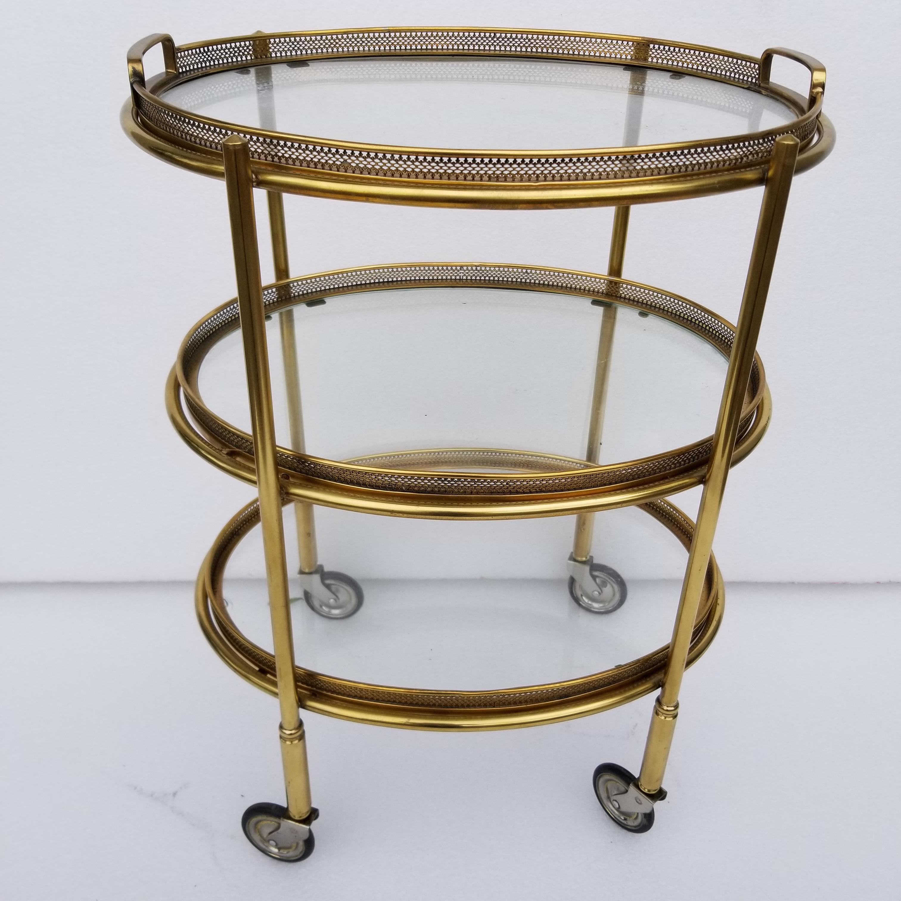 Maison Bagues Style Oval Three-Tier Bar Cart 5