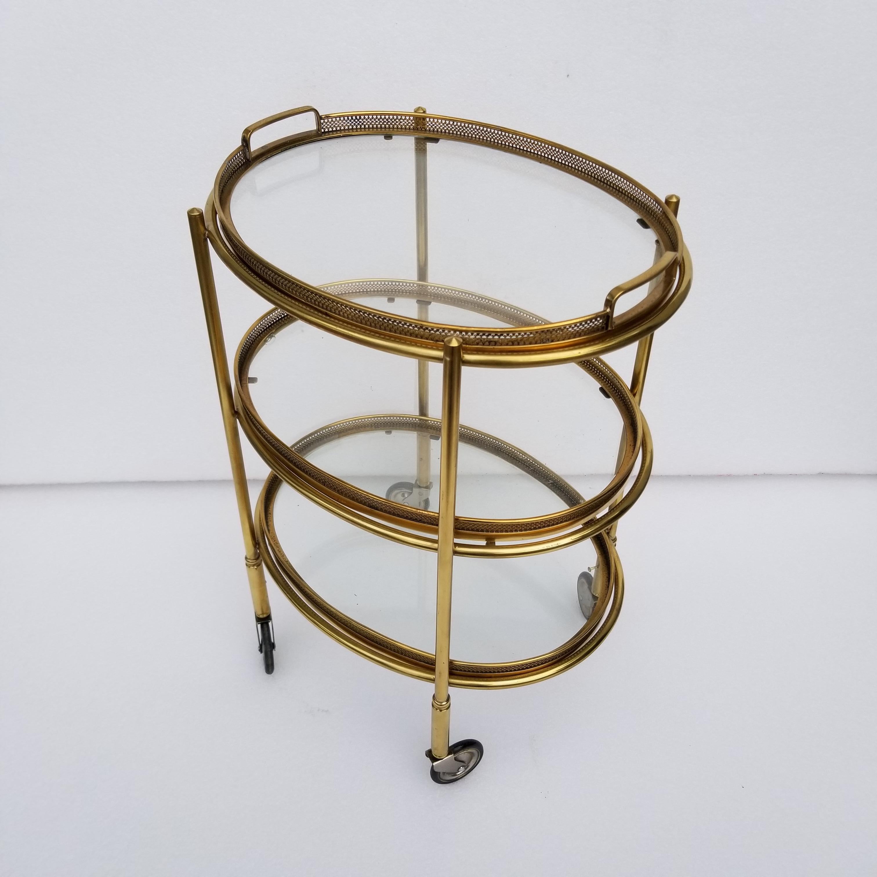 Maison Bagues Style Oval Three-Tier Bar Cart 7