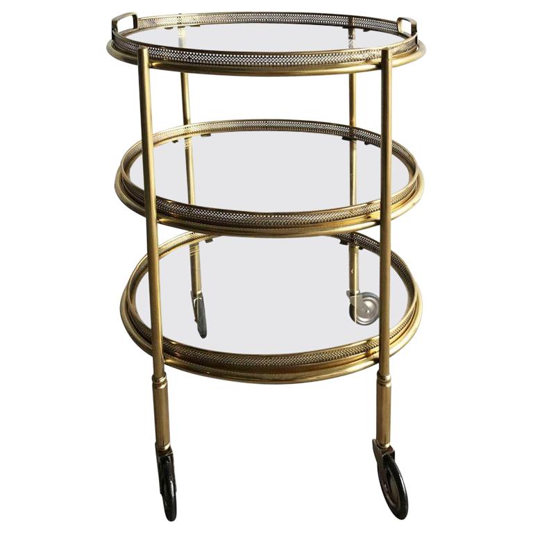Maison Bagues Style Oval Three-Tier Bar Cart