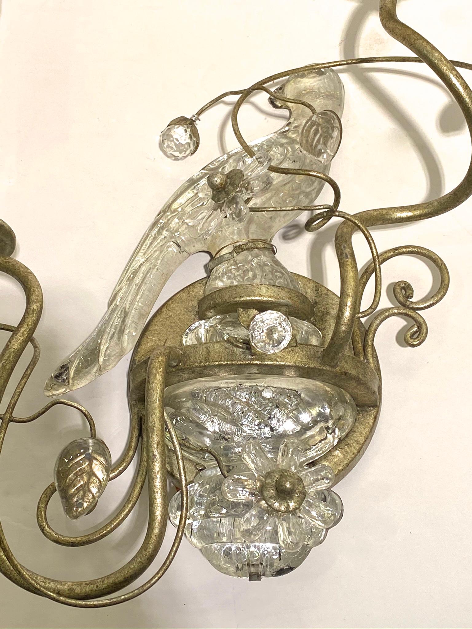 Belle Époque Maison Baguès Style Parrot Shaped Sconces