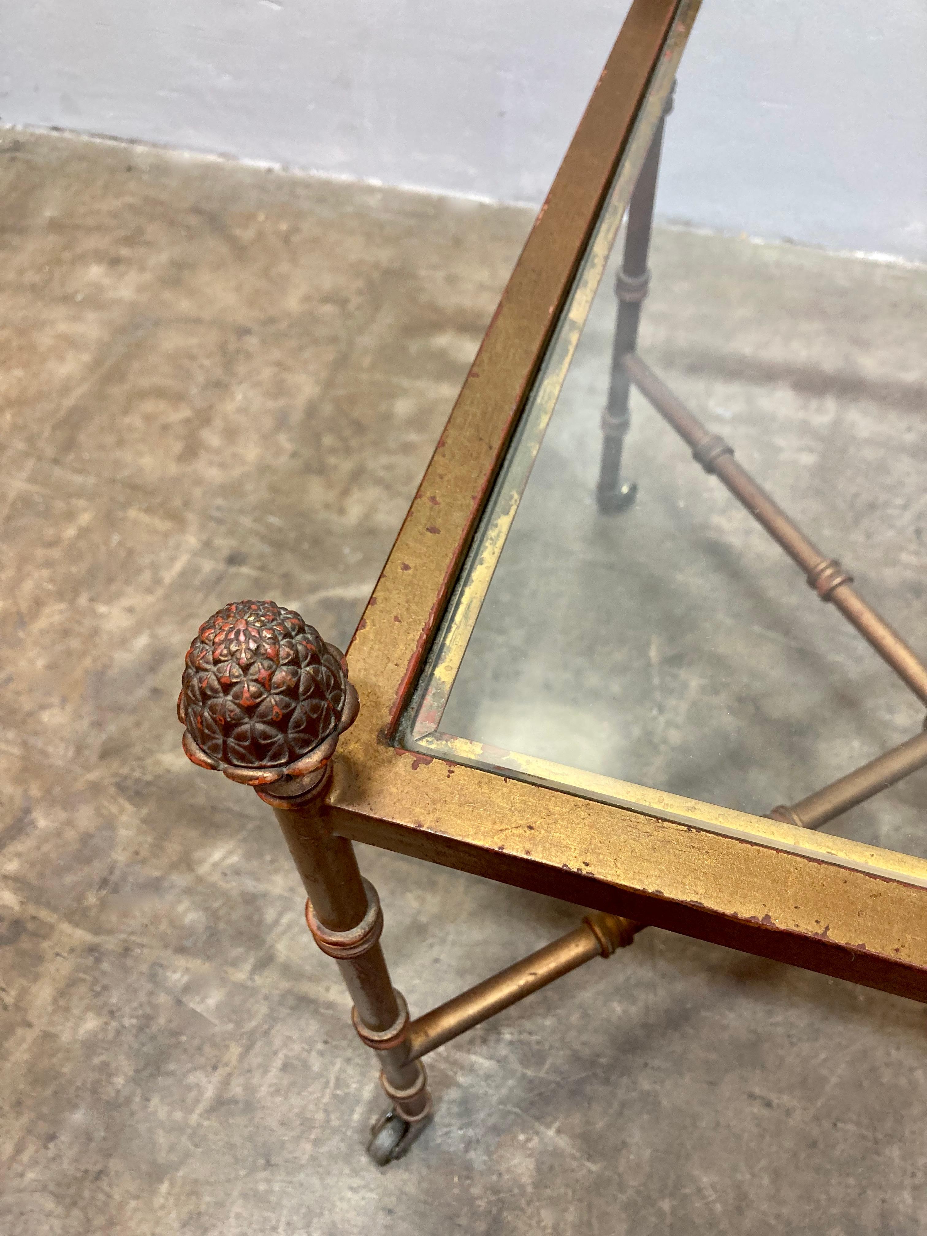 Late 20th Century Maison Bagues Style Square Side Table For Sale