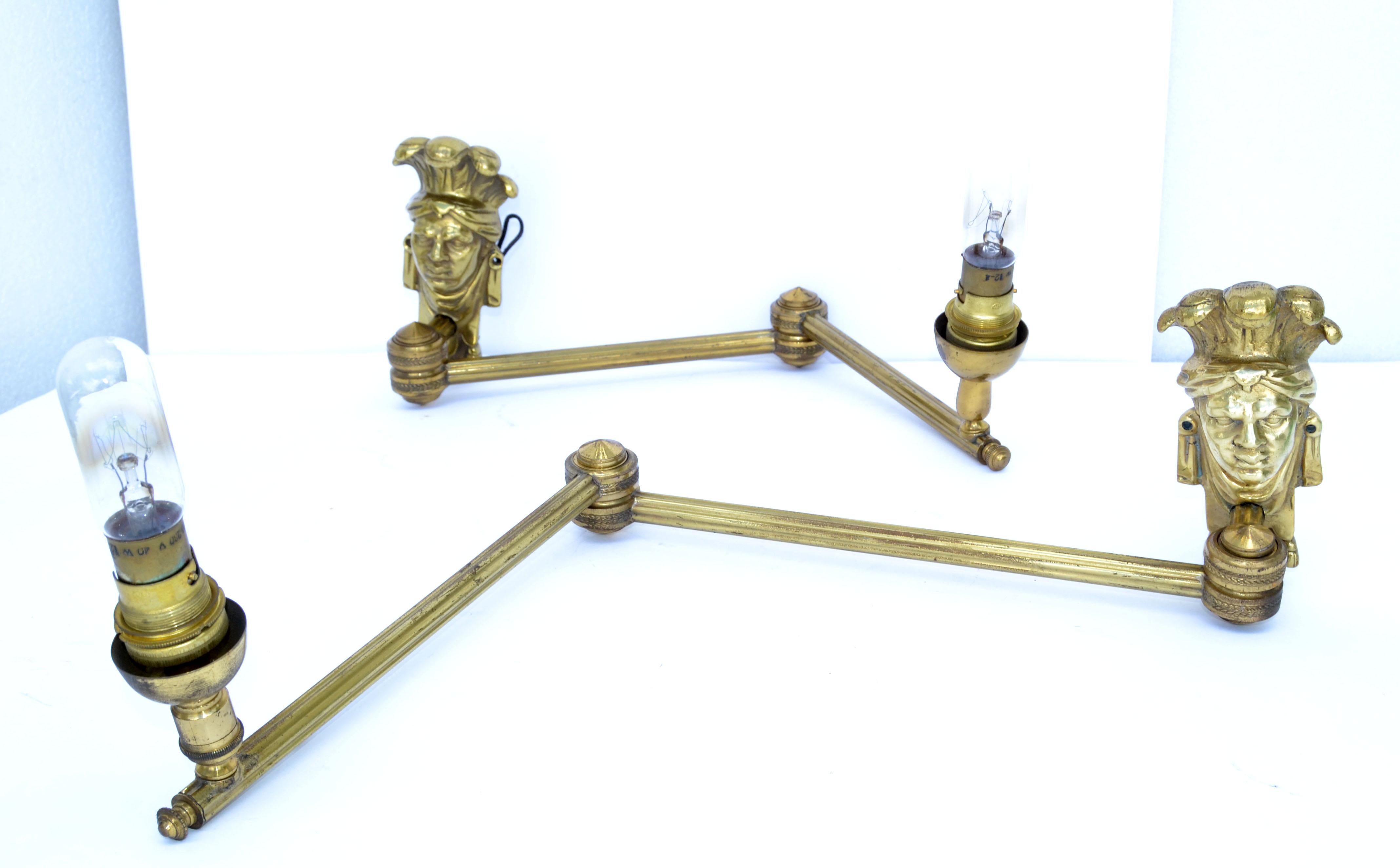 Maison Baguès Swing Arm Bronze Sconces French Mid-Century Modern, Set For Sale 1