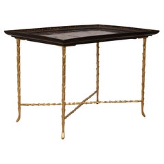 Maison Baguès, Table en laque et bronze, 1970