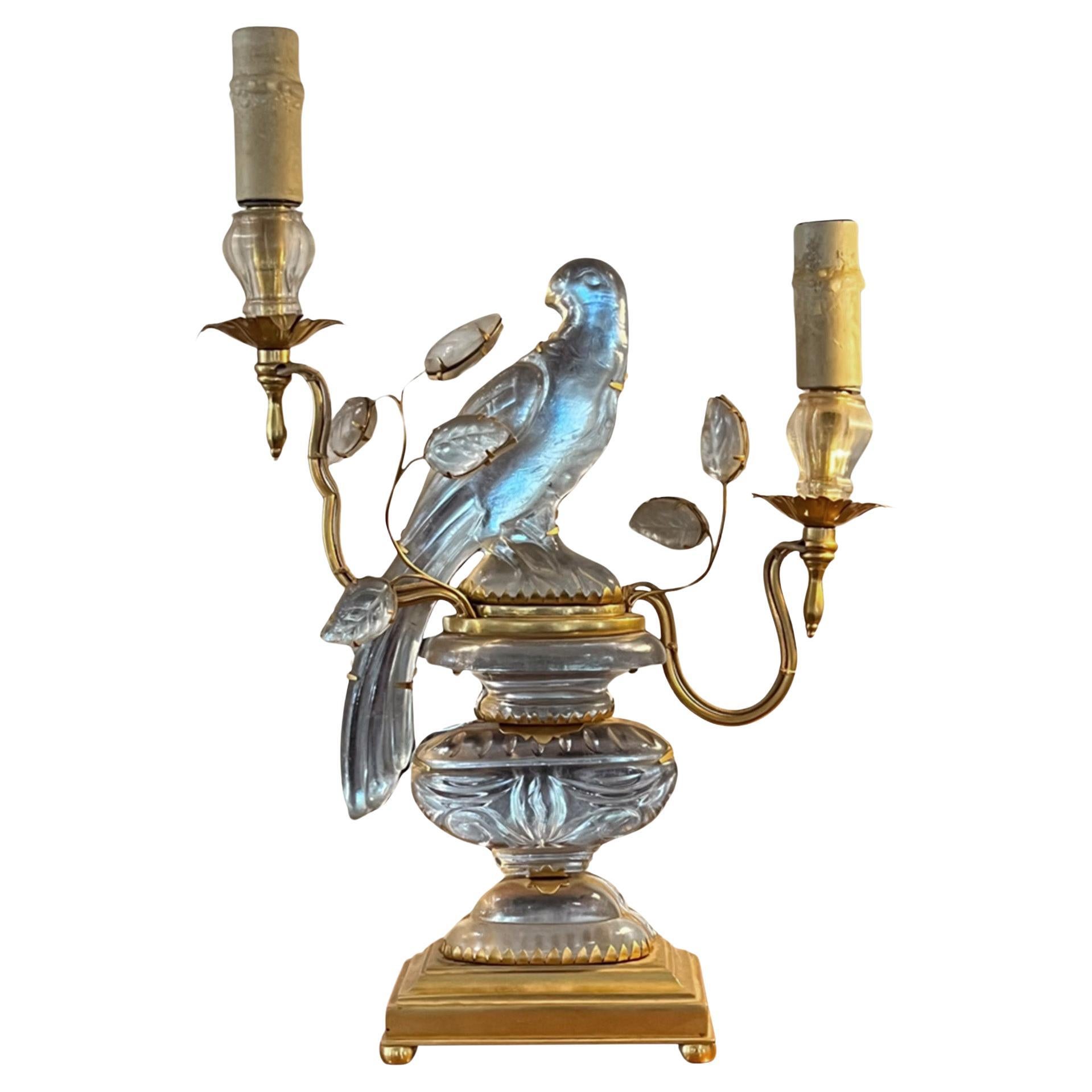 Maison Bagues Table Lamp With Parrot and Urn For Sale