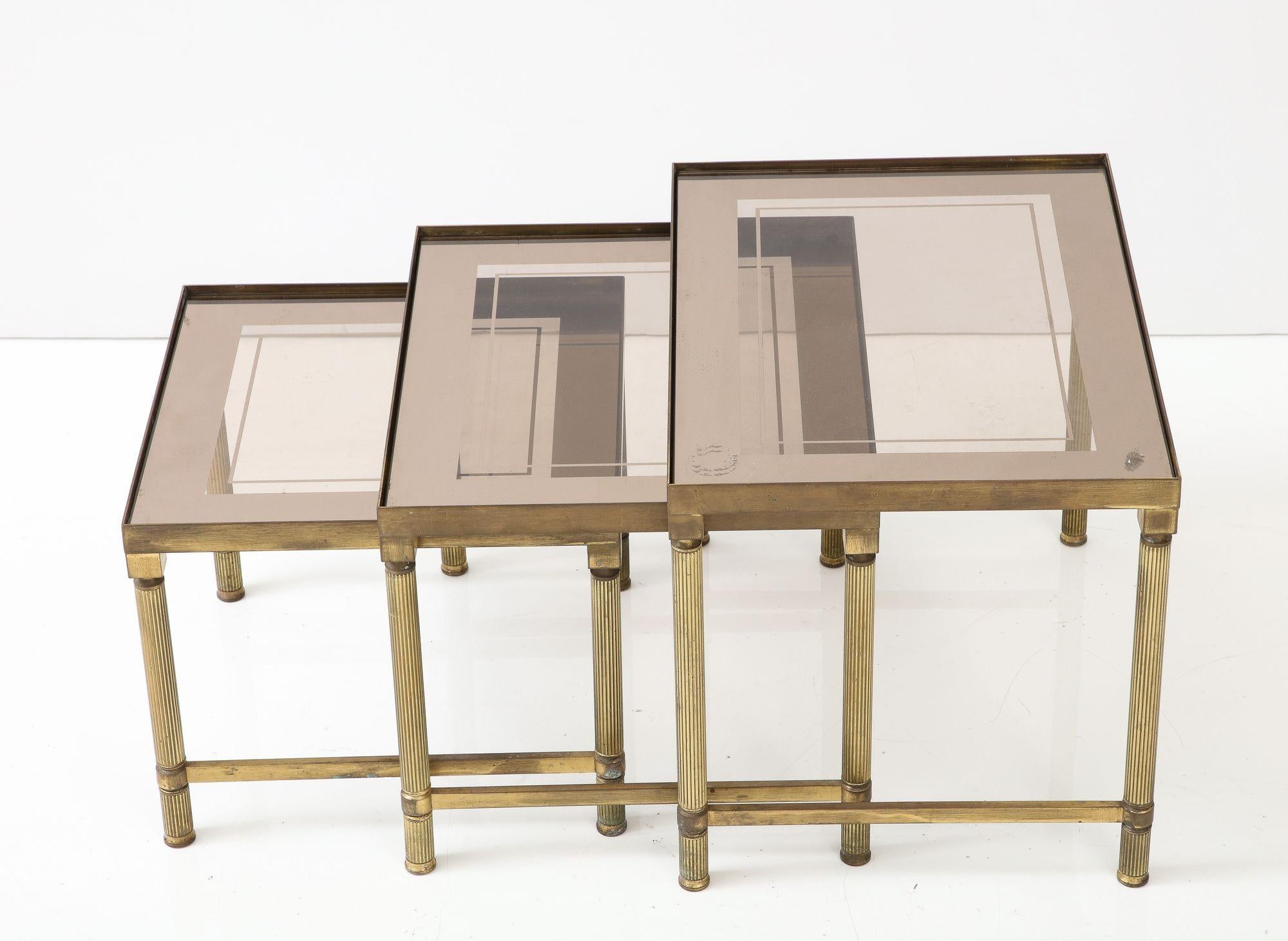 Maison Bagues Trio of Nesting Tables, France Mid 20th Century For Sale 11