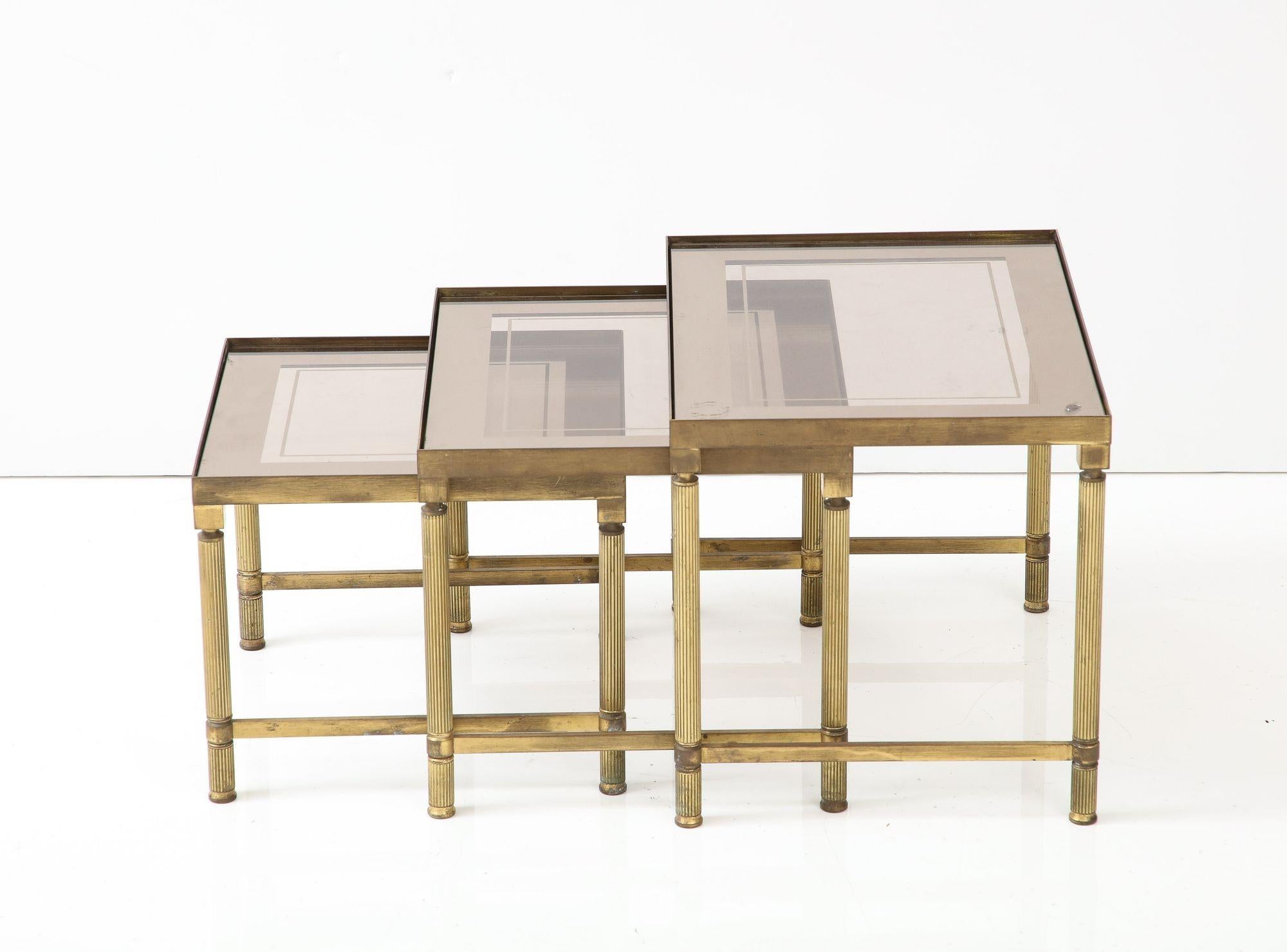 Maison Bagues Trio of Nesting Tables, France Mid 20th Century For Sale 12