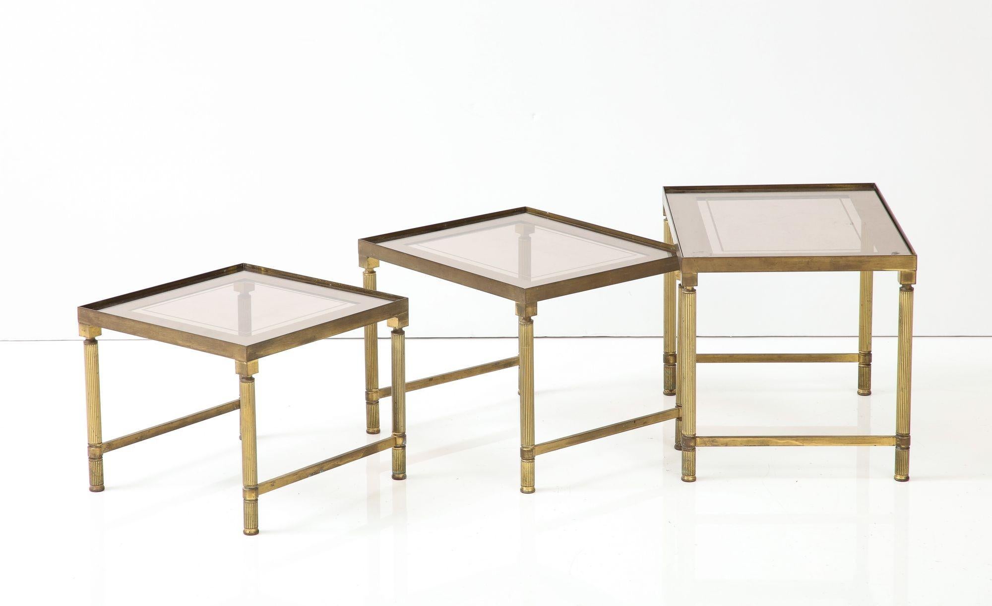 Maison Bagues Trio of Nesting Tables, France Mid 20th Century For Sale 13