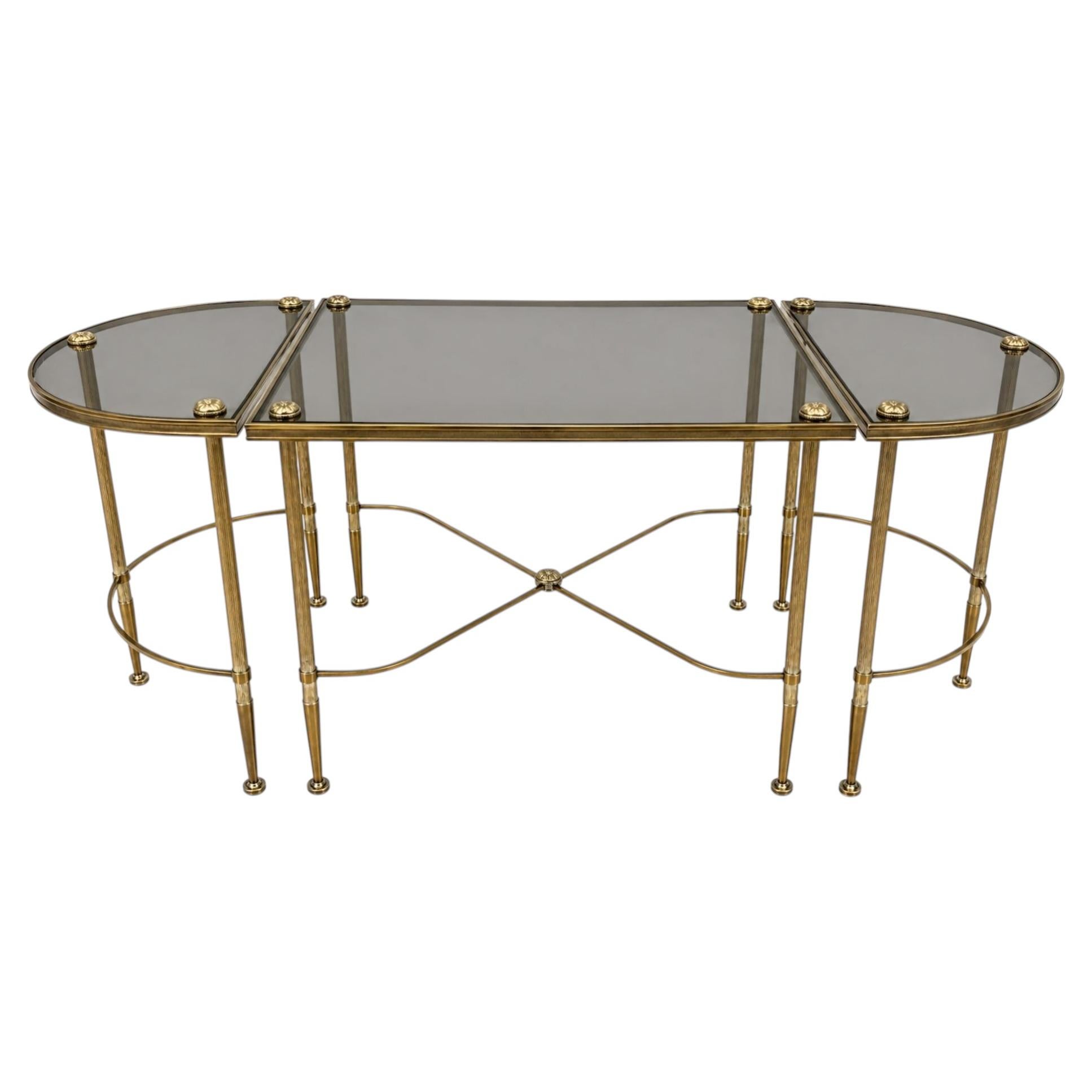 Maison Bagues Tripartite Brass Coffee Table